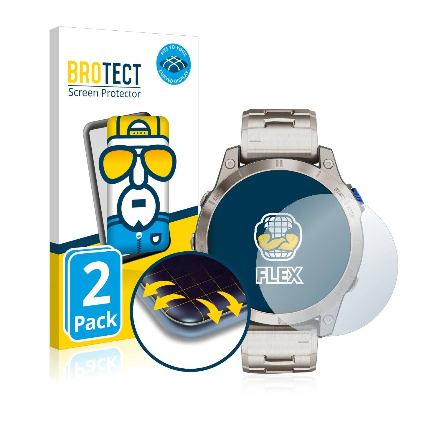 2x BROTECT Flex Full-Cover Displayschutzfolie für Garmin D2 Mach