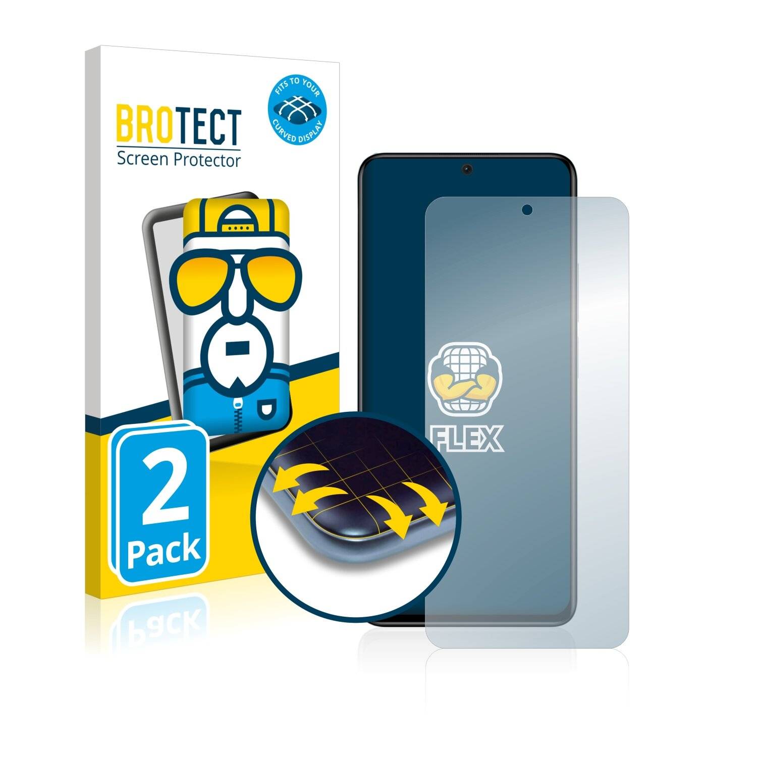 2x BROTECT Flex Full-Cover Displayschutzfolie für Xiaomi Redmi Note 11 Pro+