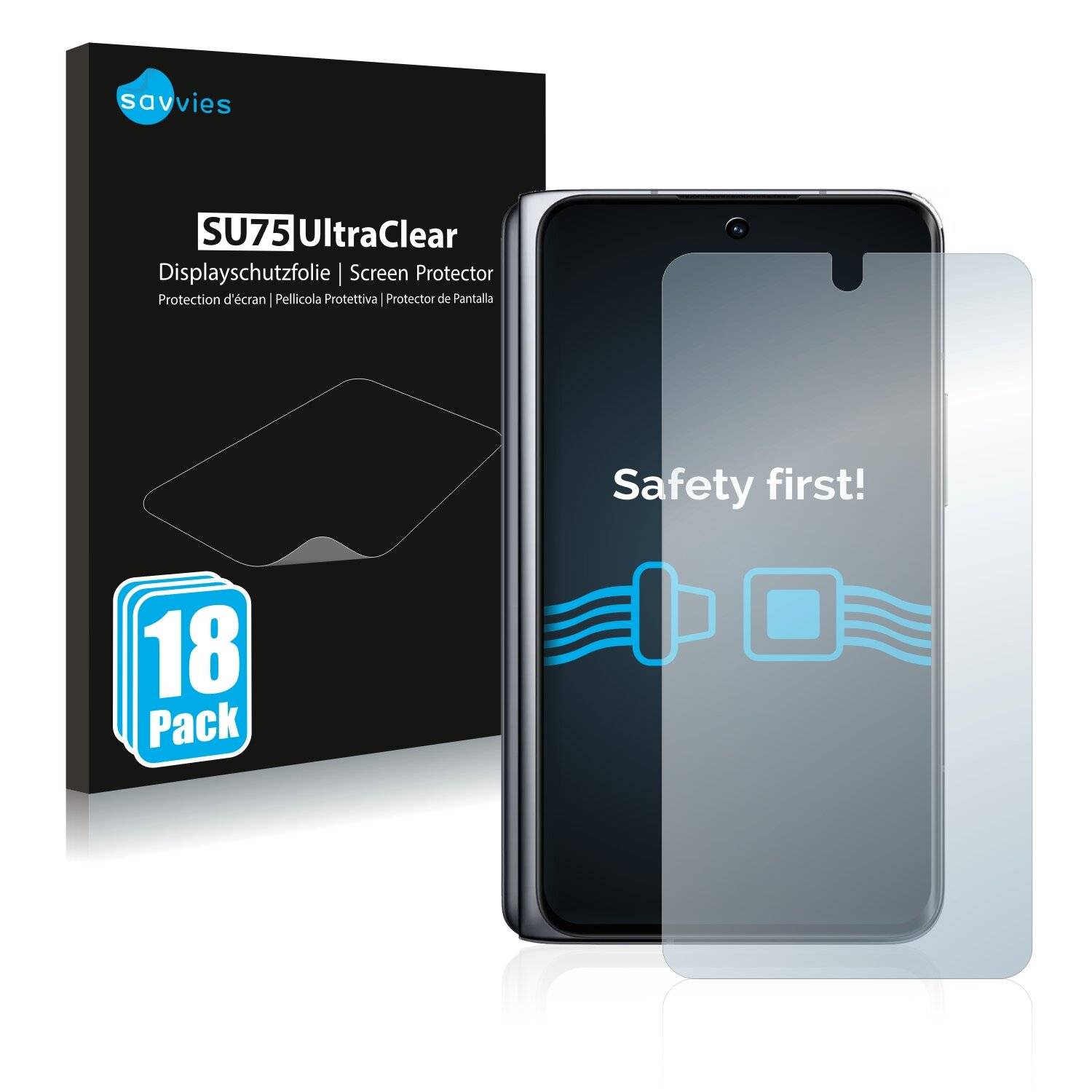18x Savvies SU75 Displayschutzfolie für Oppo Find
