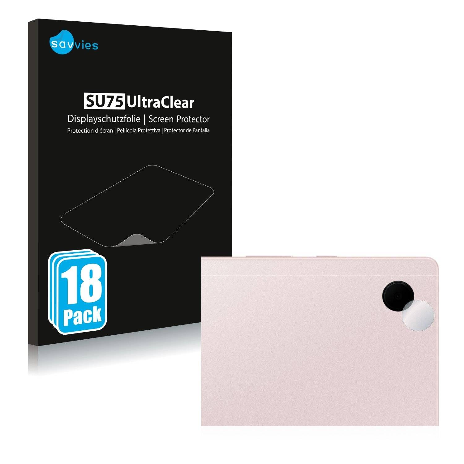 18x Savvies SU75 Displayschutzfolie für Samsung Galaxy Tab A8 WiFi (NUR Kamera)