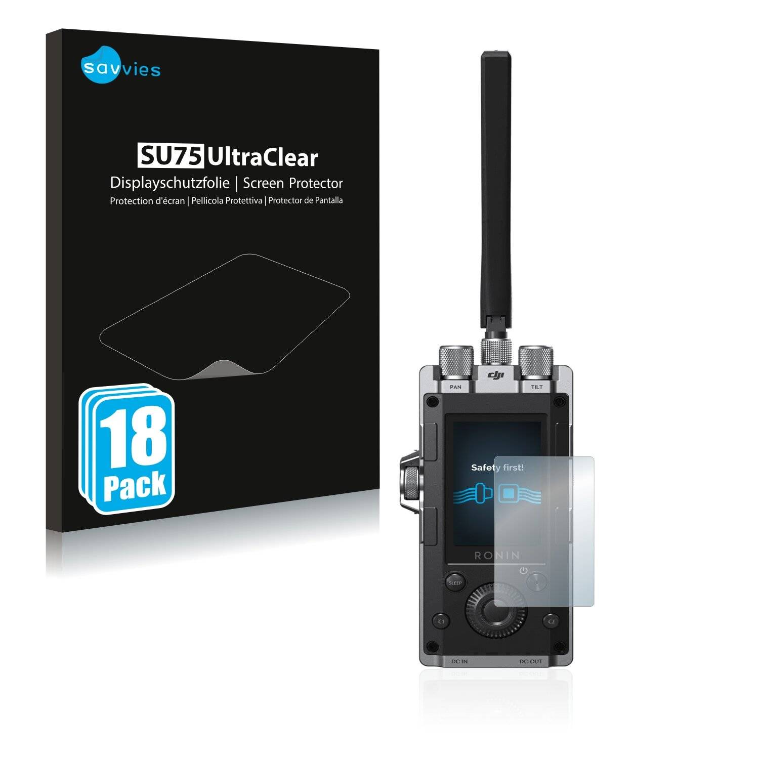 18x Savvies SU75 Displayschutzfolie für DJI Force