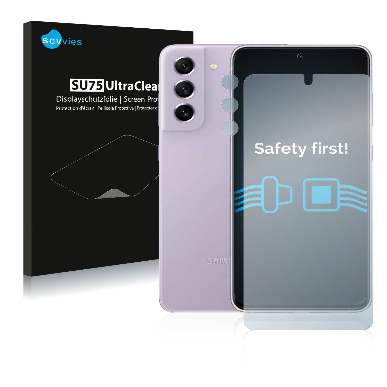18x Savvies SU75 Displayschutzfolie für Samsung Galaxy S21 FE 5G (Vorderseite +