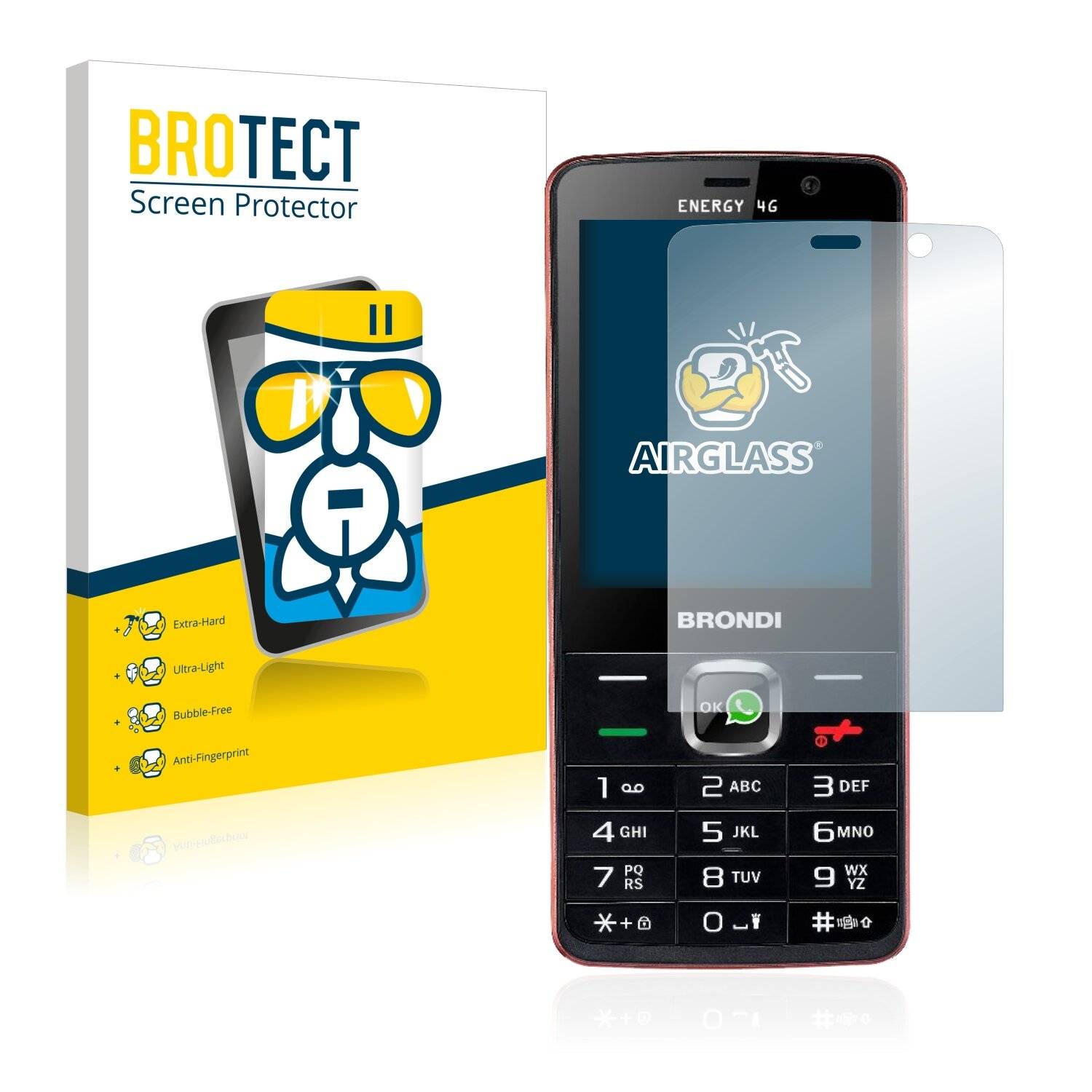 BROTECT AirGlass Schutzglas Folie für Brondi Energy