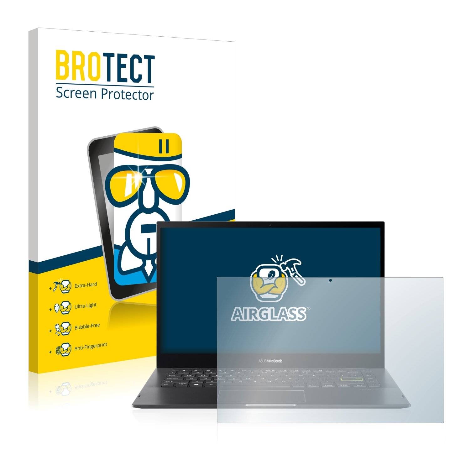 BROTECT AirGlass Schutzglas Folie für Asus VivoBook Flip 14
