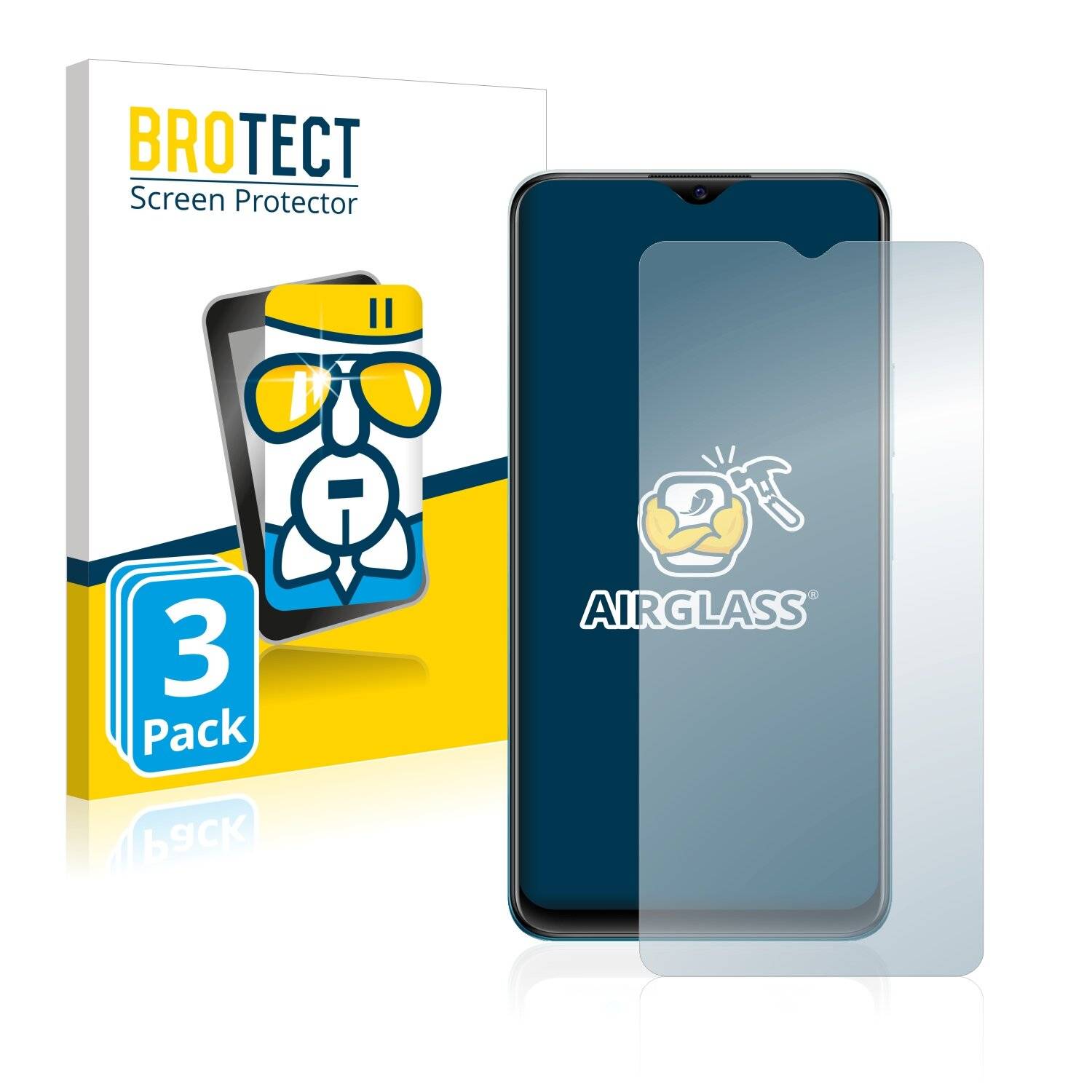 3x BROTECT AirGlass Schutzglas Folie für Vivo