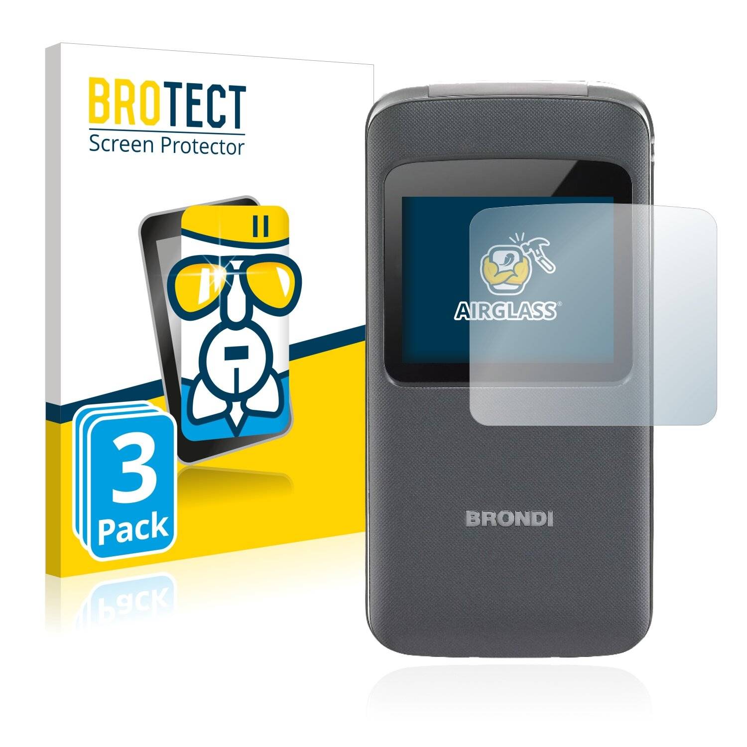 3x BROTECT AirGlass Schutzglas Folie für Brondi Window (Äußeres