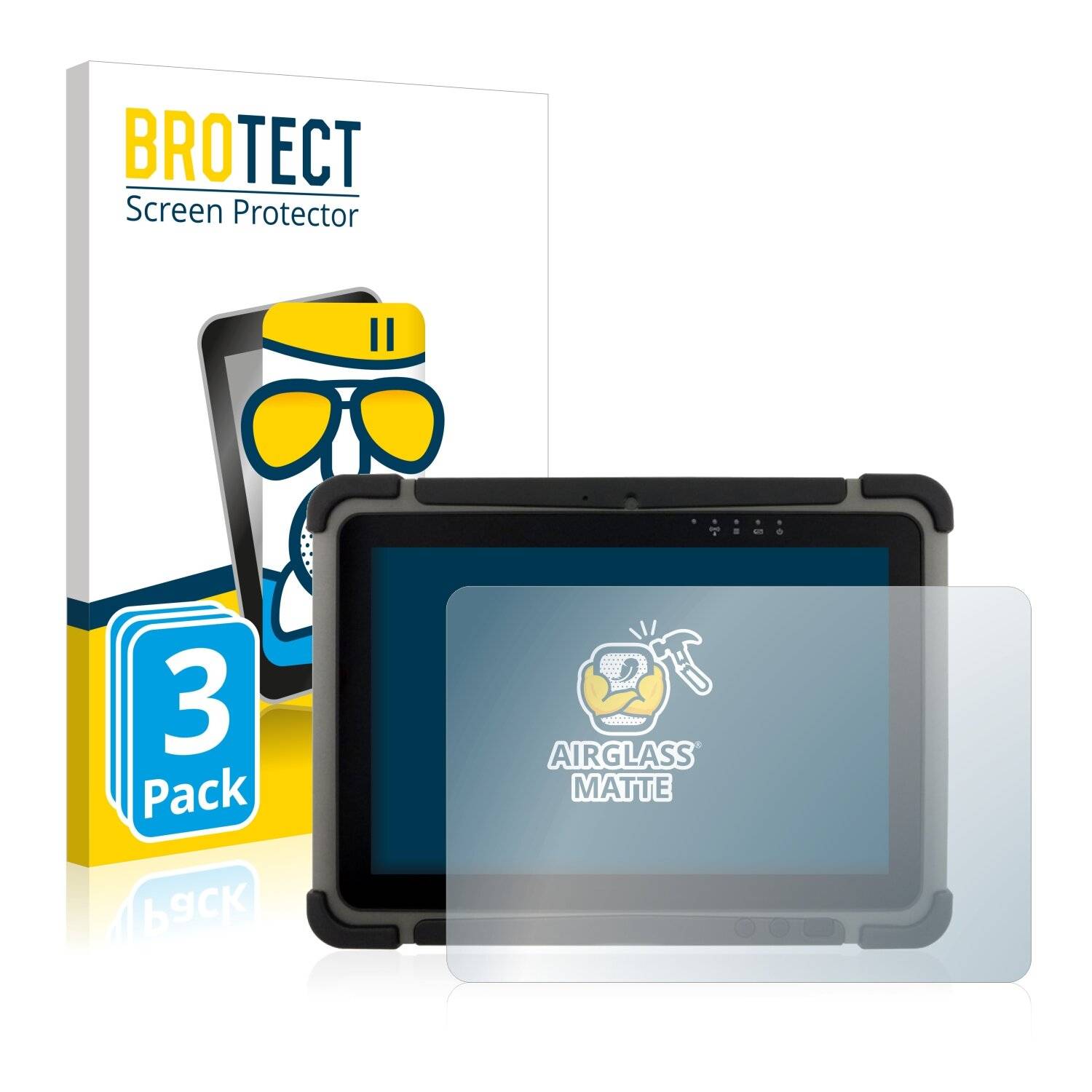 3x BROTECT AirGlass Matte Schutzglas Folie für Winmate Ico InduTAB