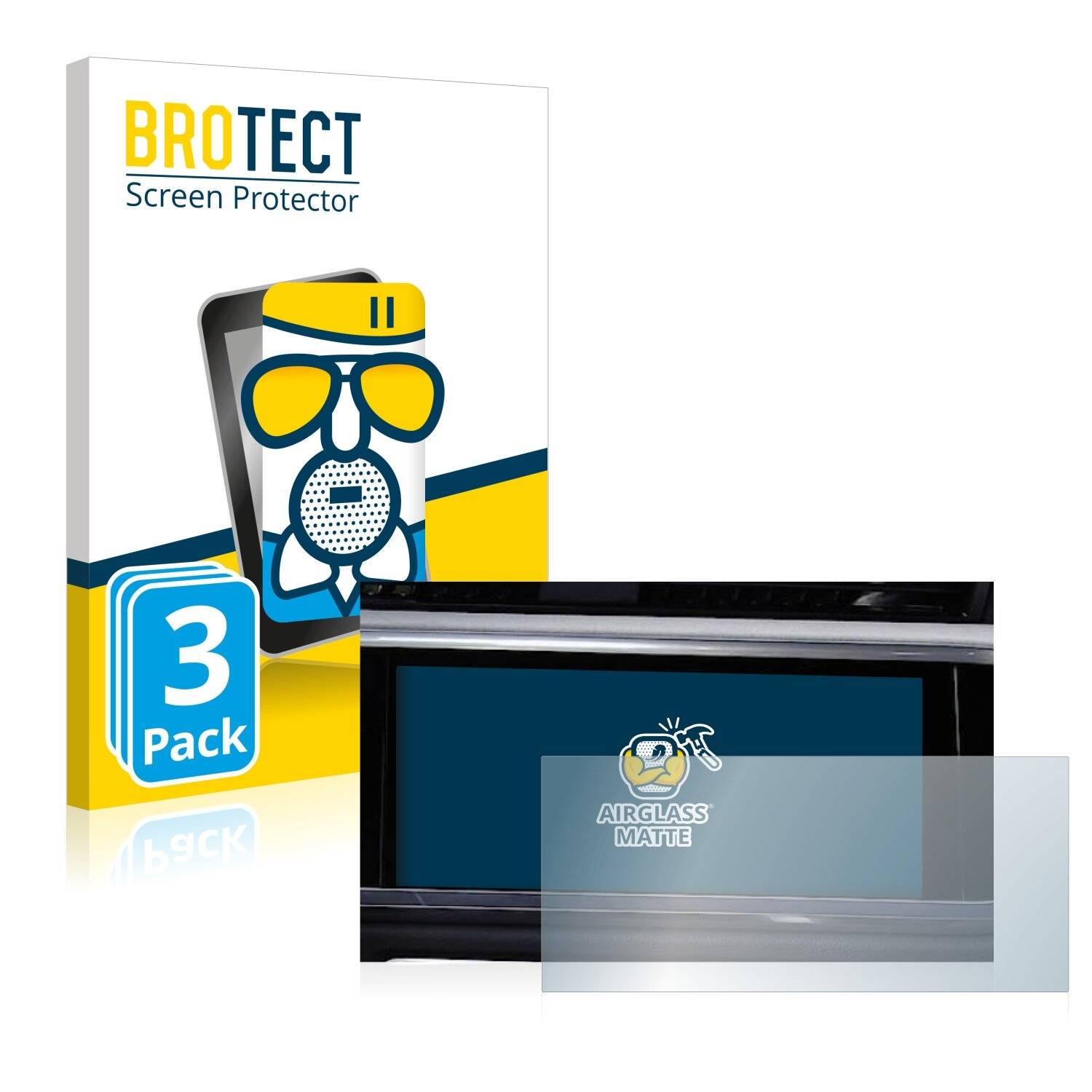 3x BROTECT AirGlass Matte Schutzglas Folie für Audi Q3 2021 Infotainment System