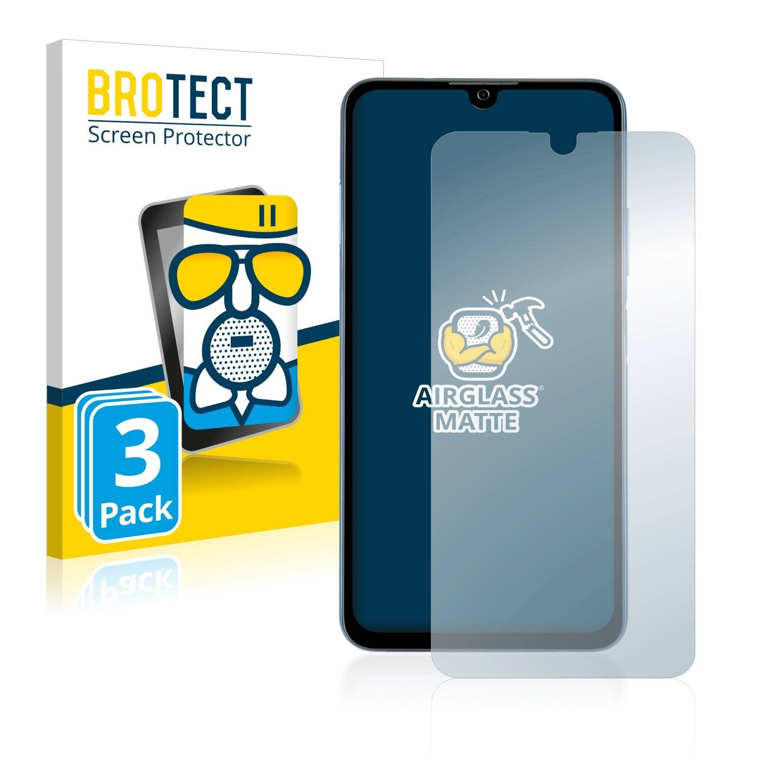 3x BROTECT AirGlass Matte Schutzglas Folie für ZTE Blade