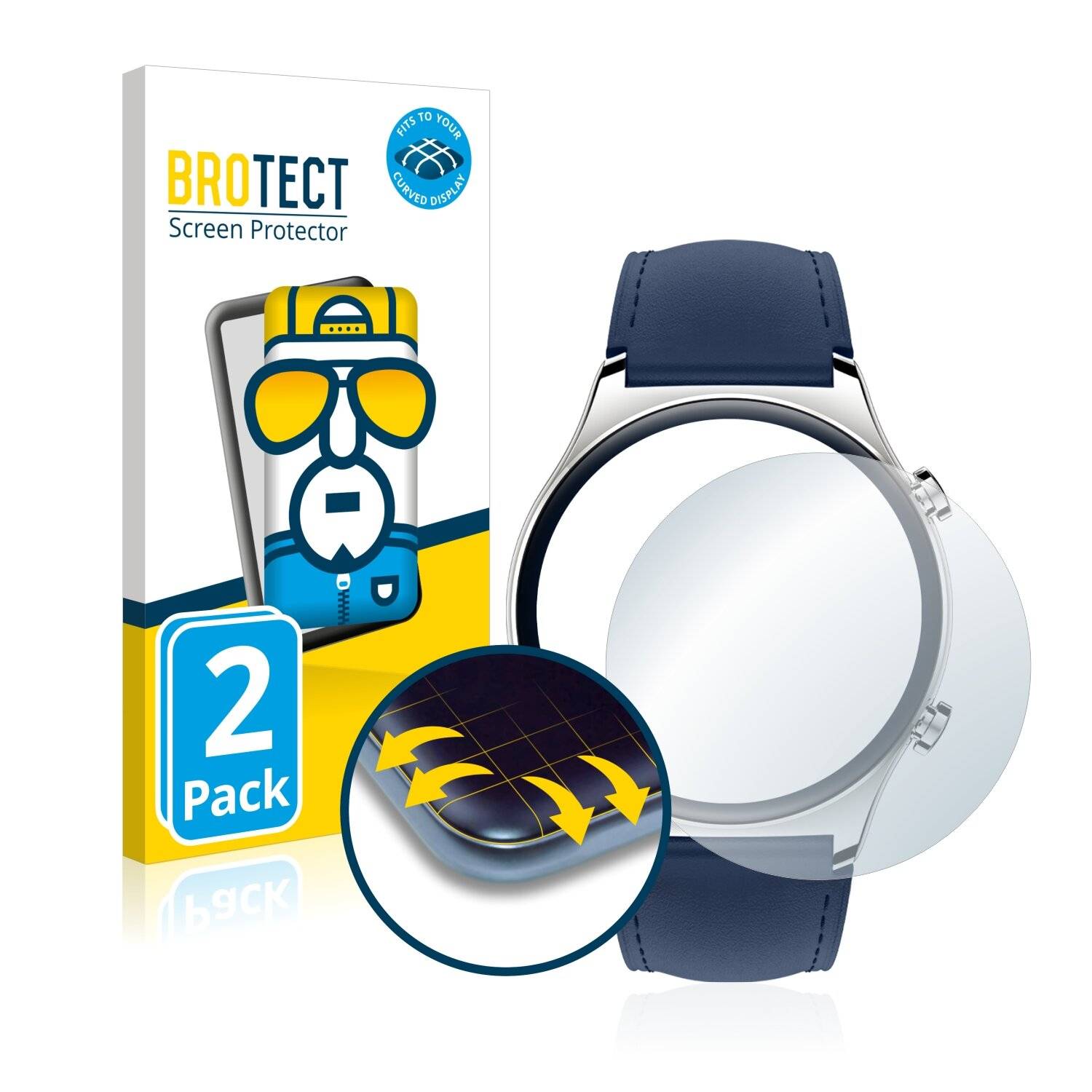 2x BROTECT Flex Full-Cover Displayschutzfolie für Honor Watch GS