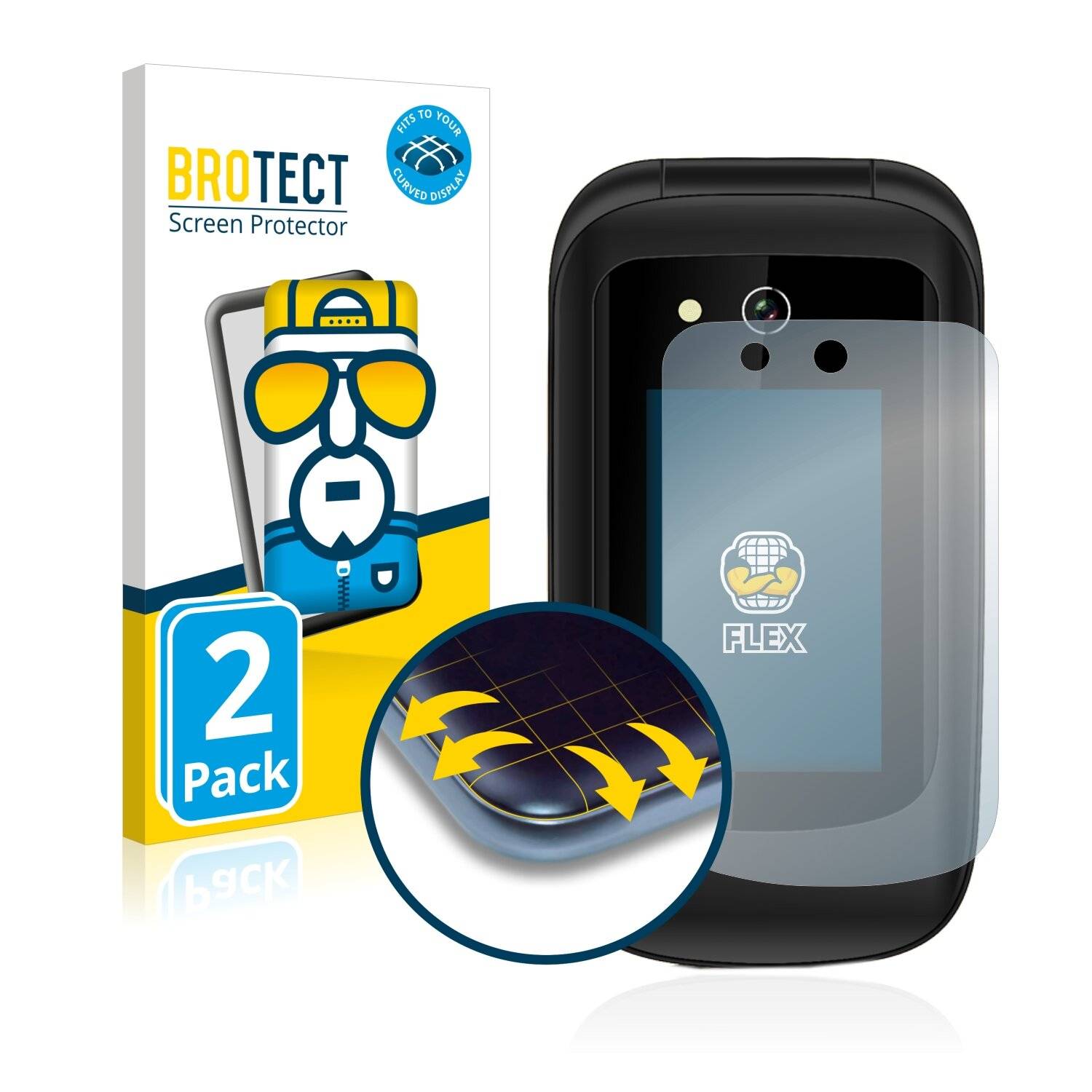 2x BROTECT Flex Full-Cover Displayschutzfolie für Beafon