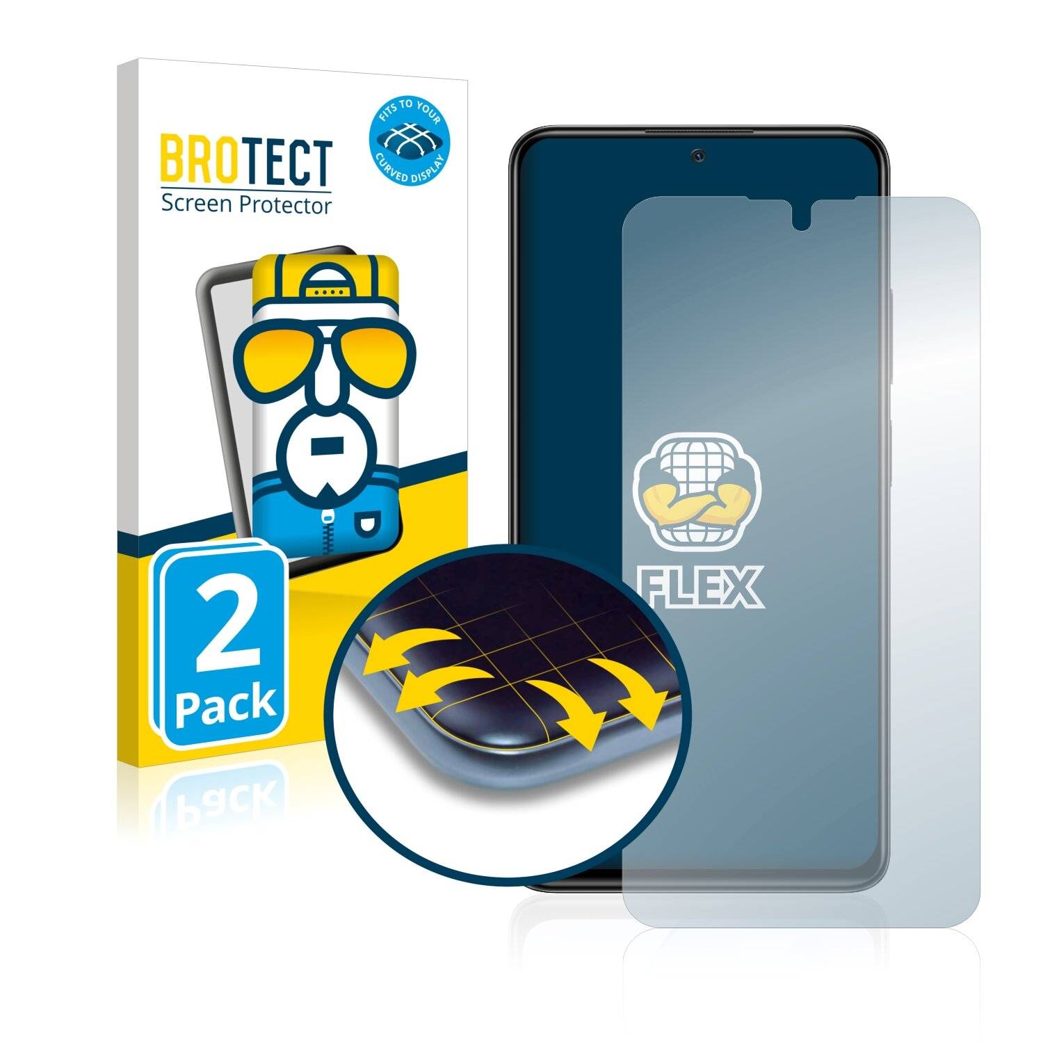 2x BROTECT Flex Full-Cover Displayschutzfolie für Xiaomi Redmi Note 11 Pro