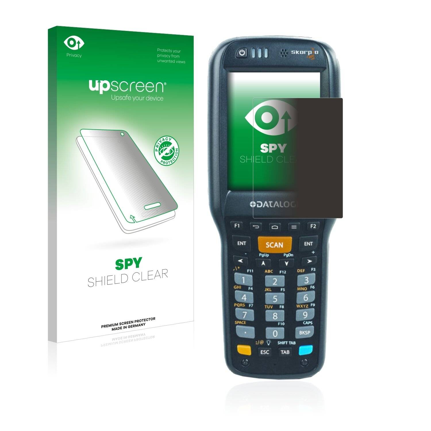upscreen Spy Shield Clear Premium Blickschutzfolie für Datalogic Falcon