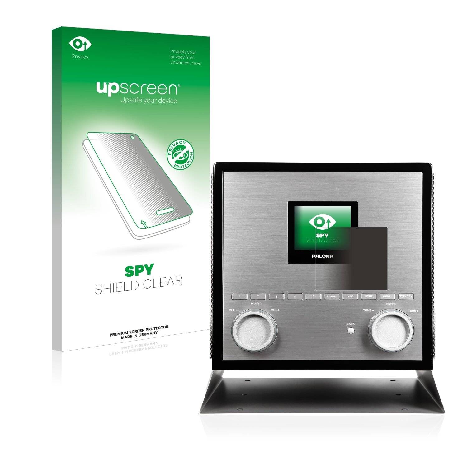 upscreen Spy Shield Clear Premium Blickschutzfolie für Palona