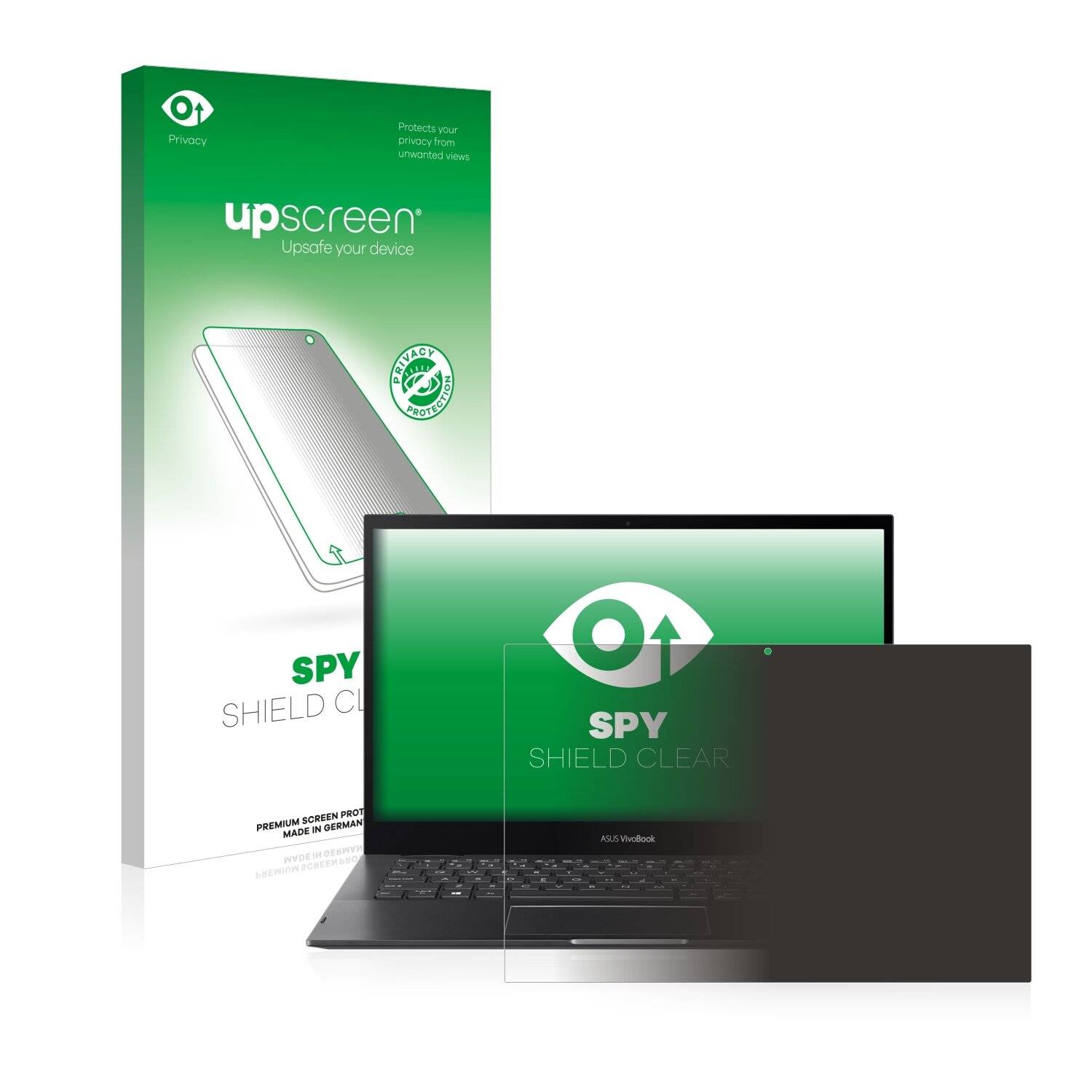 upscreen Spy Shield Clear Premium Blickschutzfolie für Asus VivoBook Flip 14