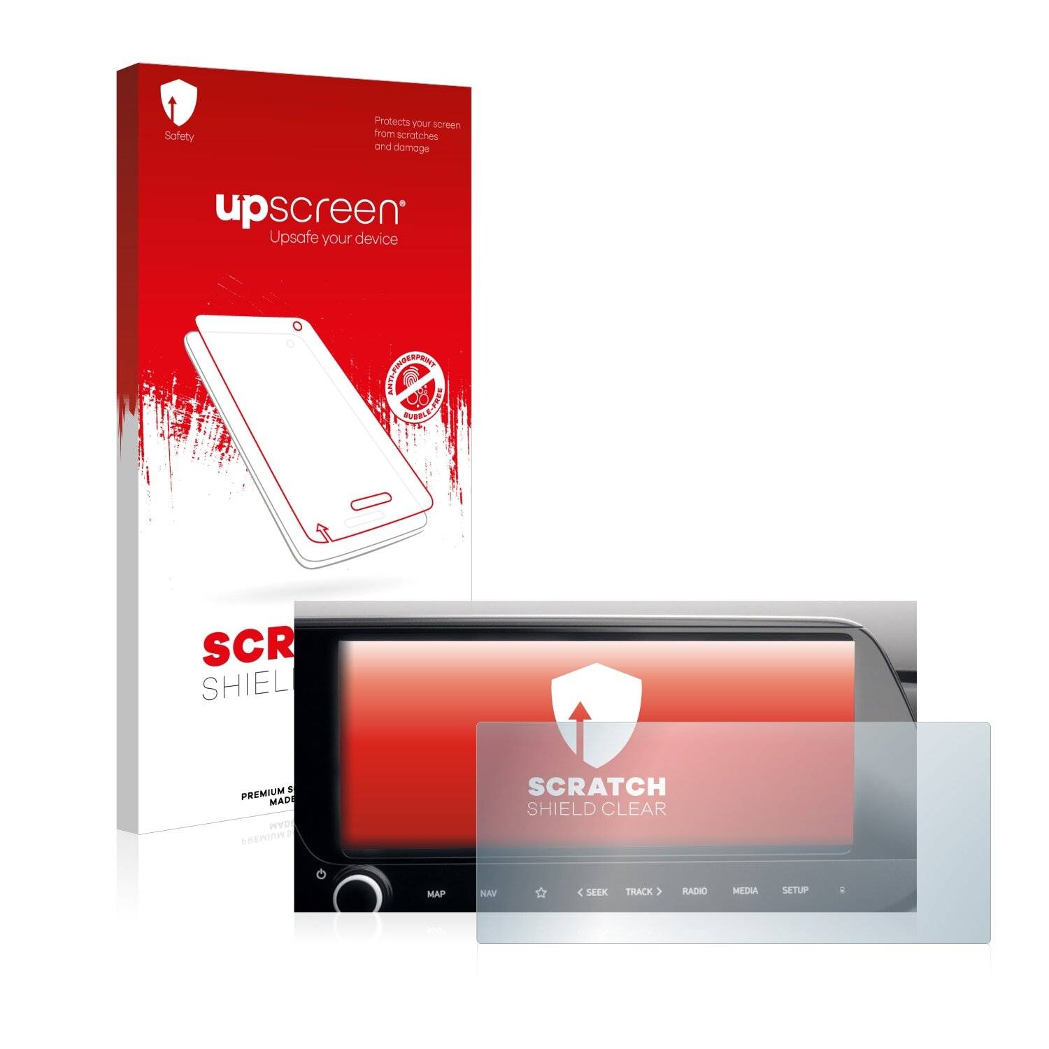 upscreen Scratch Shield Clear Premium Displayschutzfolie für Hyundai i20N 2021 Infotainment