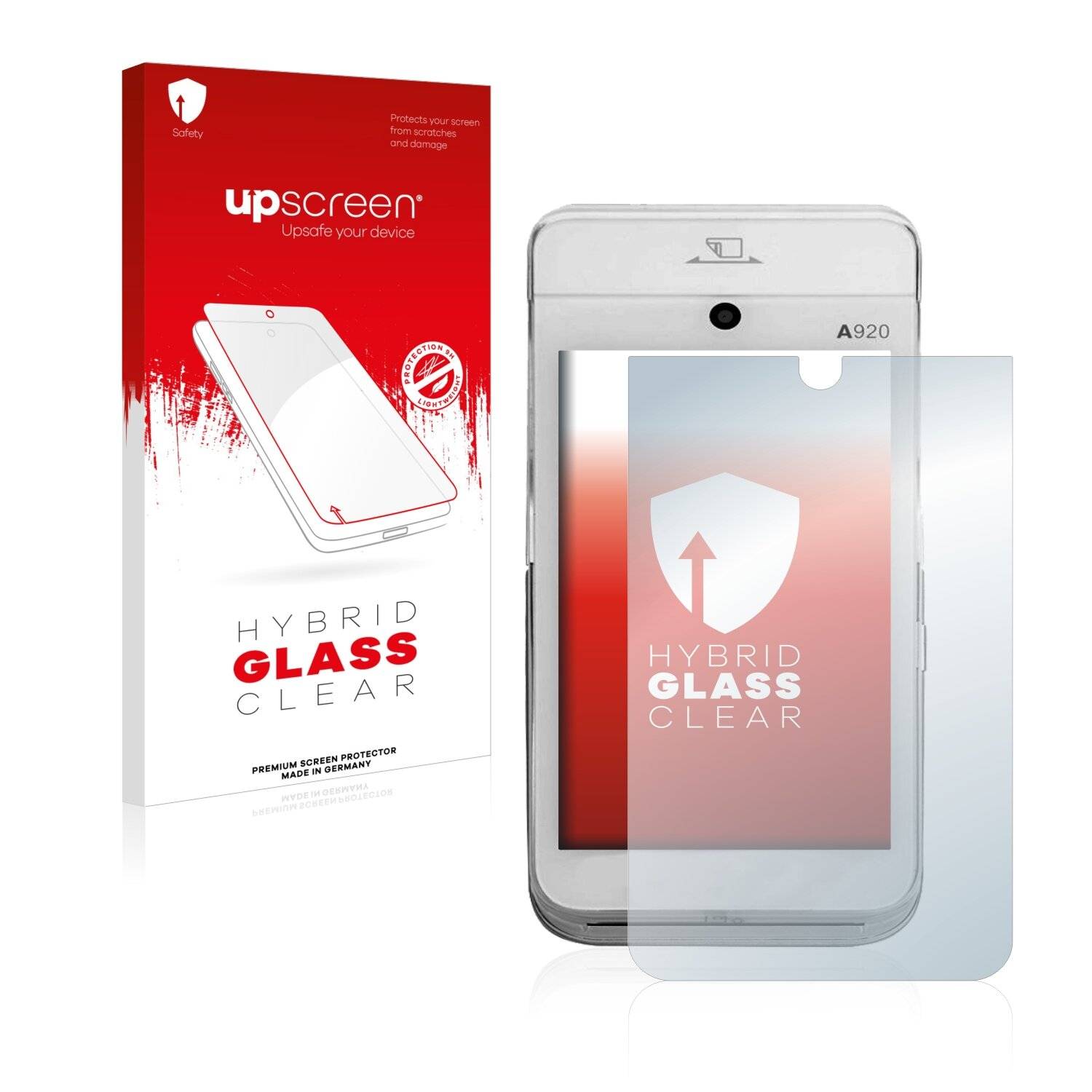 upscreen Hybrid Glass Clear Premium Schutzglas Folie für Concardis Mobile