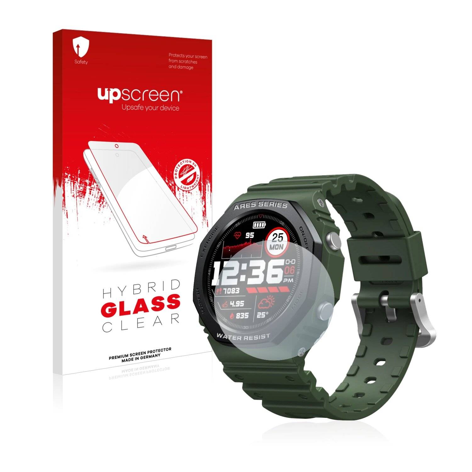 upscreen Hybrid Glass Clear Premium Schutzglas Folie für Zeblaze Ares