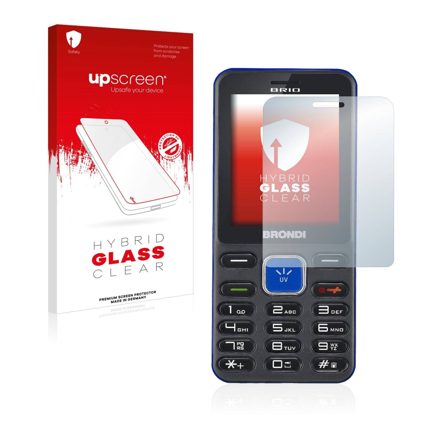 upscreen Hybrid Glass Clear Premium Schutzglas Folie für Brondi