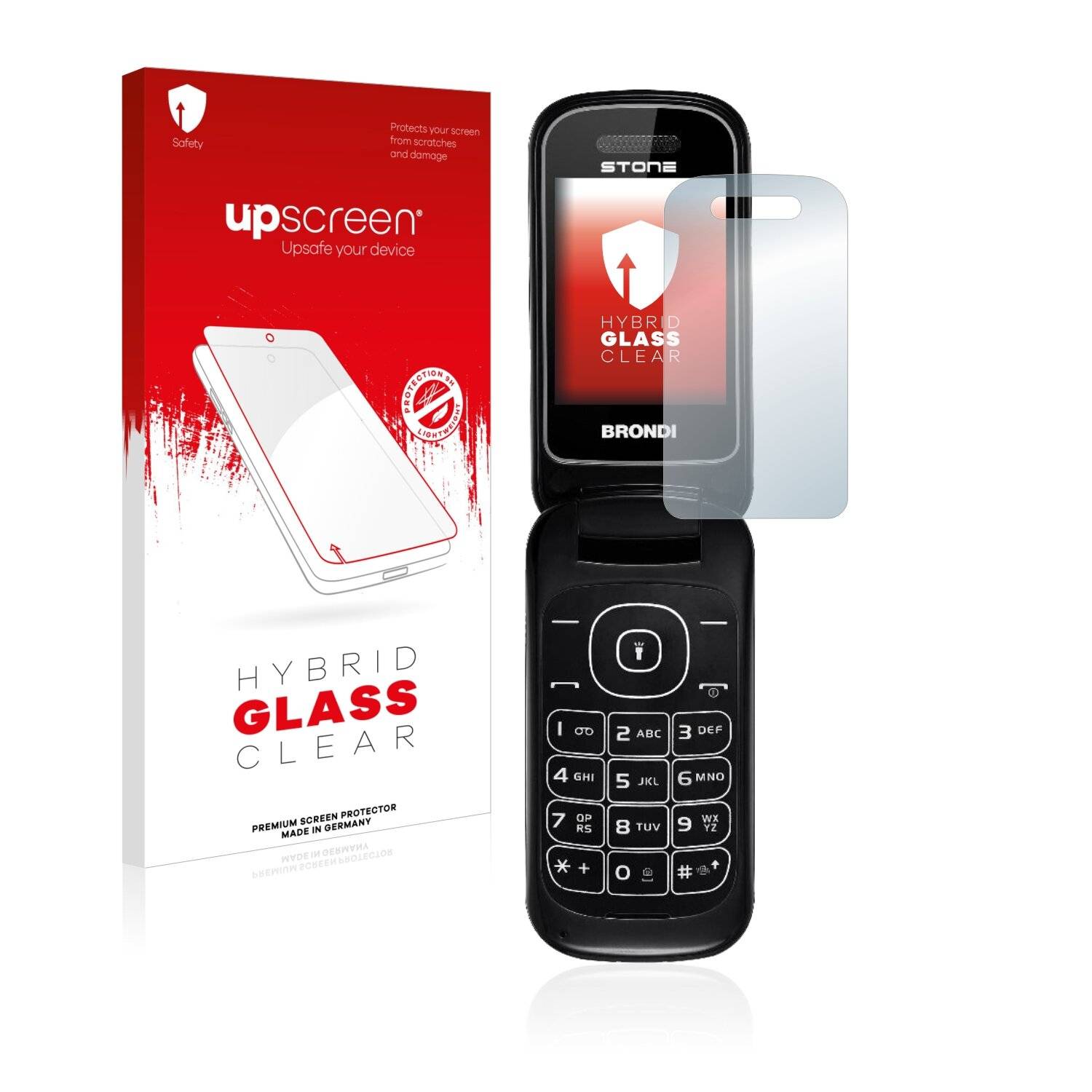 upscreen Hybrid Glass Clear Premium Schutzglas Folie für Brondi