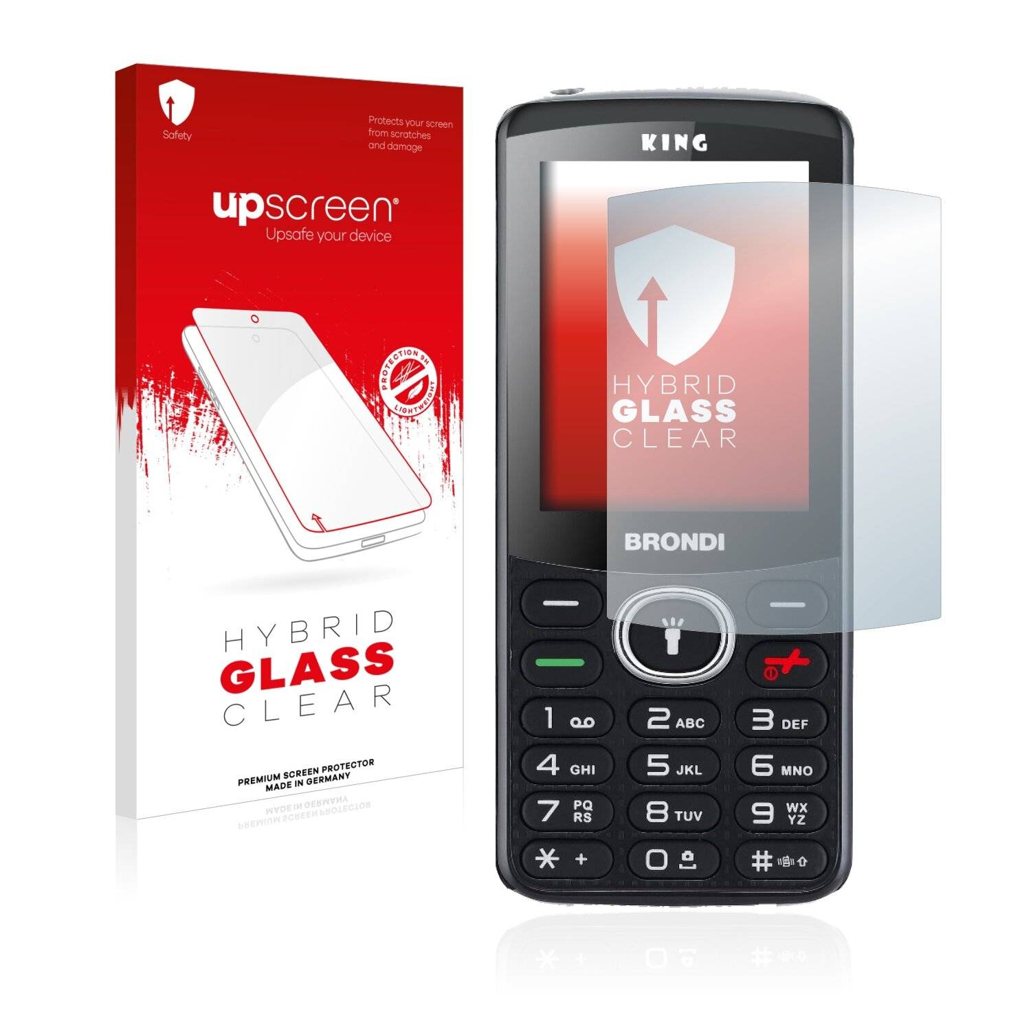 upscreen Hybrid Glass Clear Premium Schutzglas Folie für Brondi
