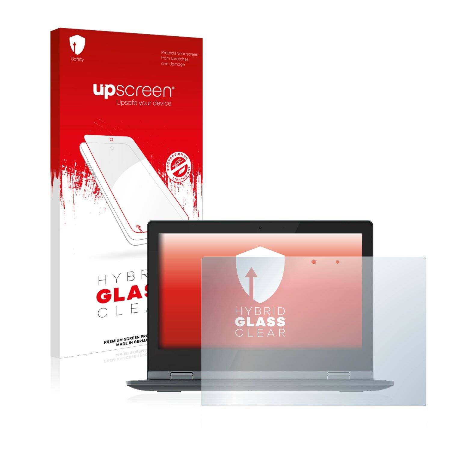 upscreen Hybrid Glass Clear Premium Schutzglas Folie für Lenovo Chromebook Flex 3 11