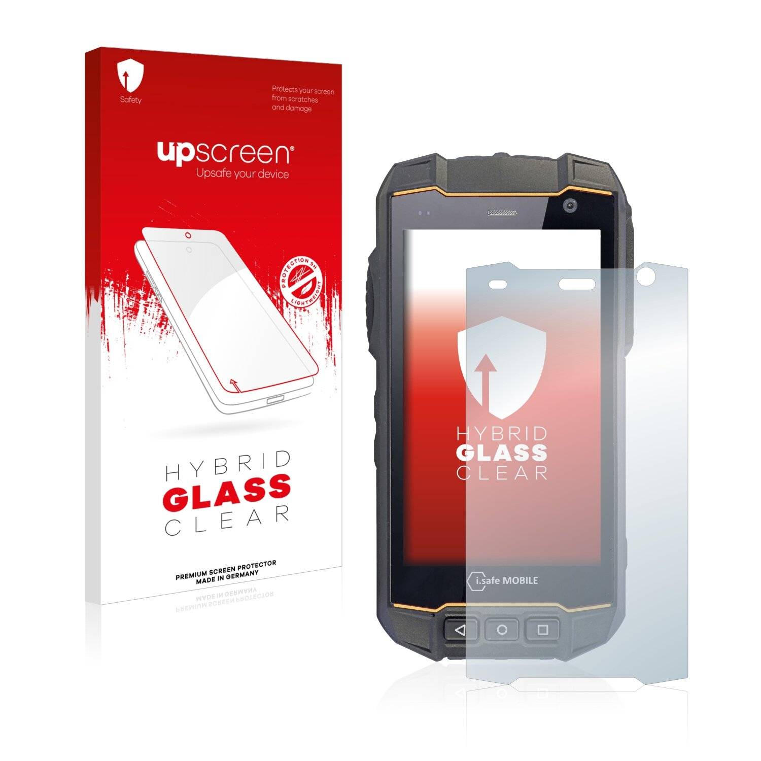 upscreen Hybrid Glass Clear Premium Schutzglas Folie für i.safe