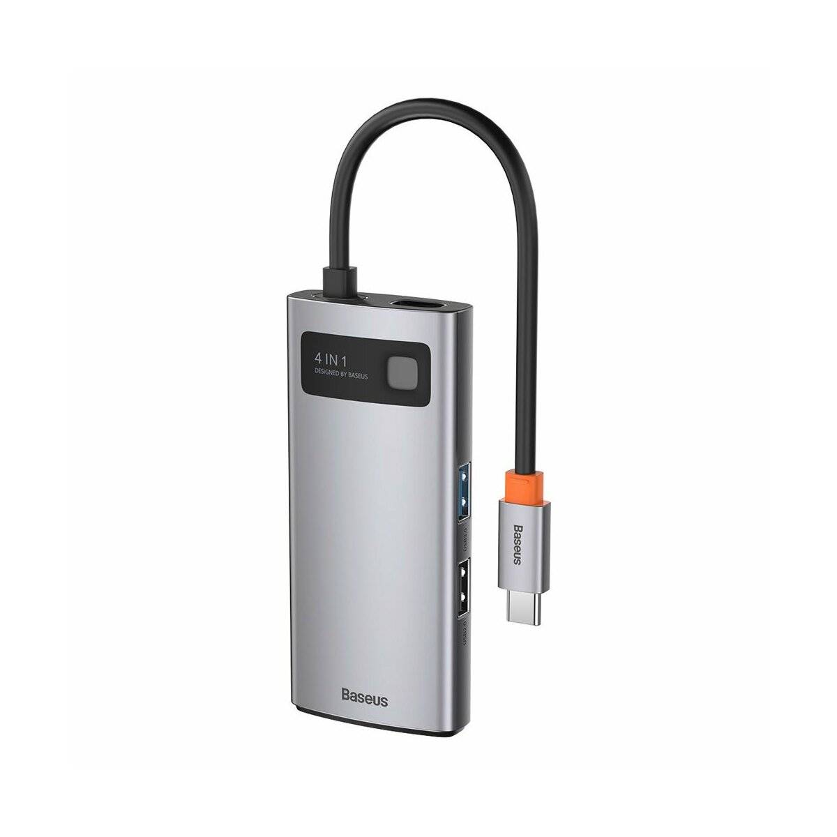 Baseus Metal Gleam 4in1 Multifunktions-HUB USB Typ C - USB Typ C 100 W / HDMI 4K 30 Hz / 1x USB 3.2 Gen 1 / 1x USB 2.0