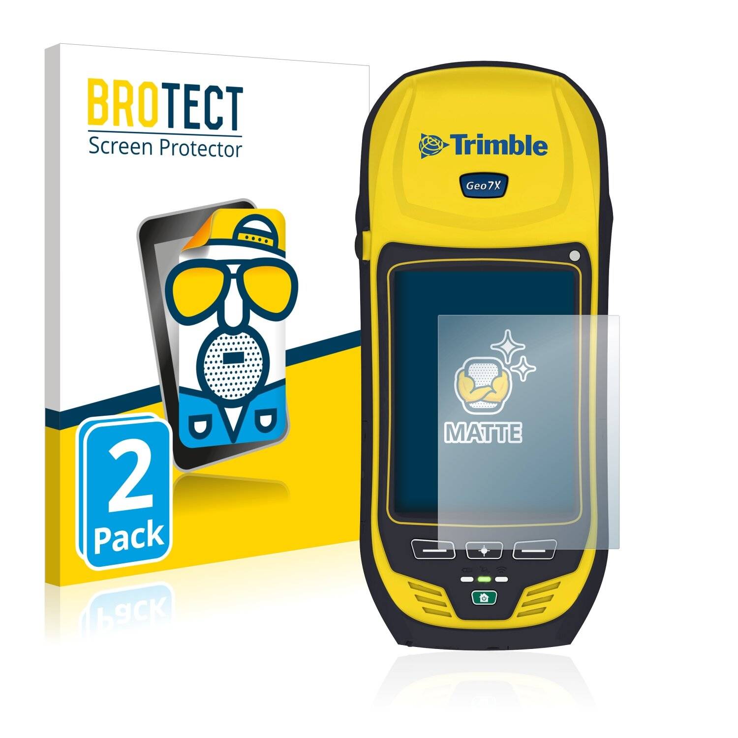 2x BROTECT Matte Displayschutzfolie für Trimble Geo 7X - Entspiegelt,