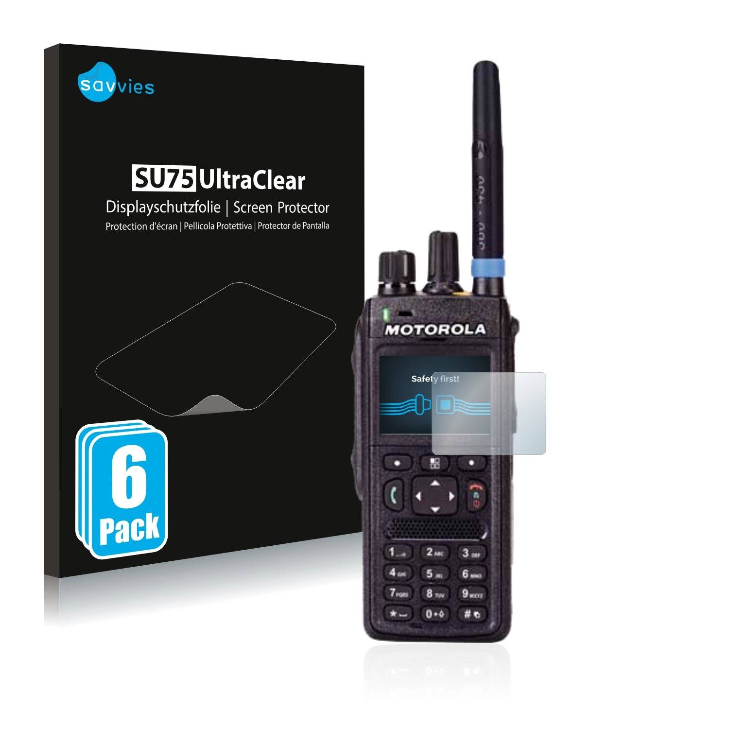 6x Savvies SU75 Displayschutzfolie für Motorola