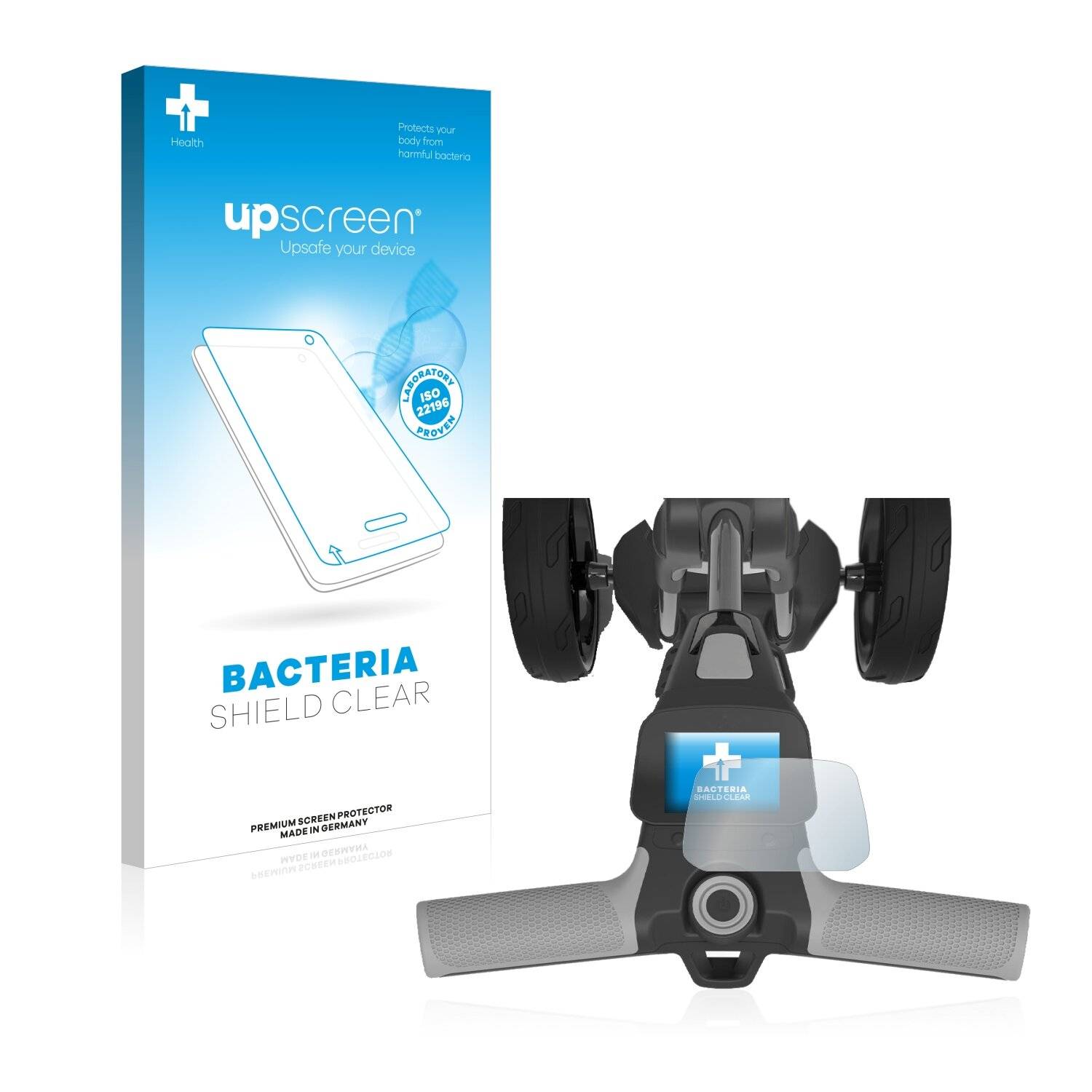 upscreen Bacteria Shield Clear Premium Antibakterielle Displayschutzfolie für PowaKaddy