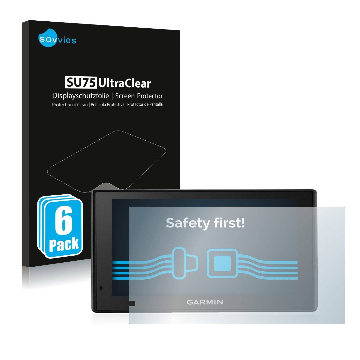 6x Savvies SU75 Displayschutzfolie für Garmin Drive Smart