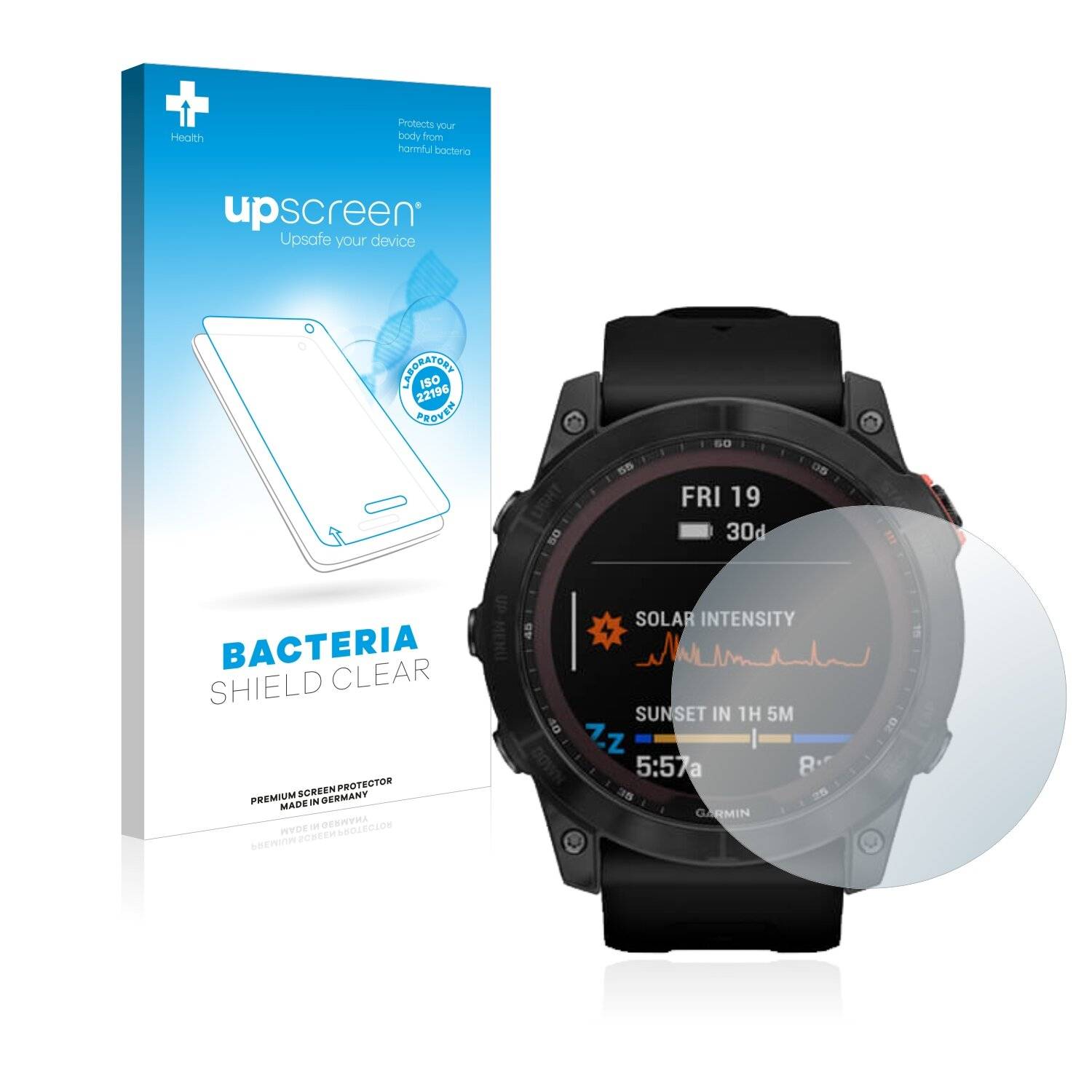 upscreen Bacteria Shield Clear Premium Antibakterielle Displayschutzfolie für Garmin Fenix