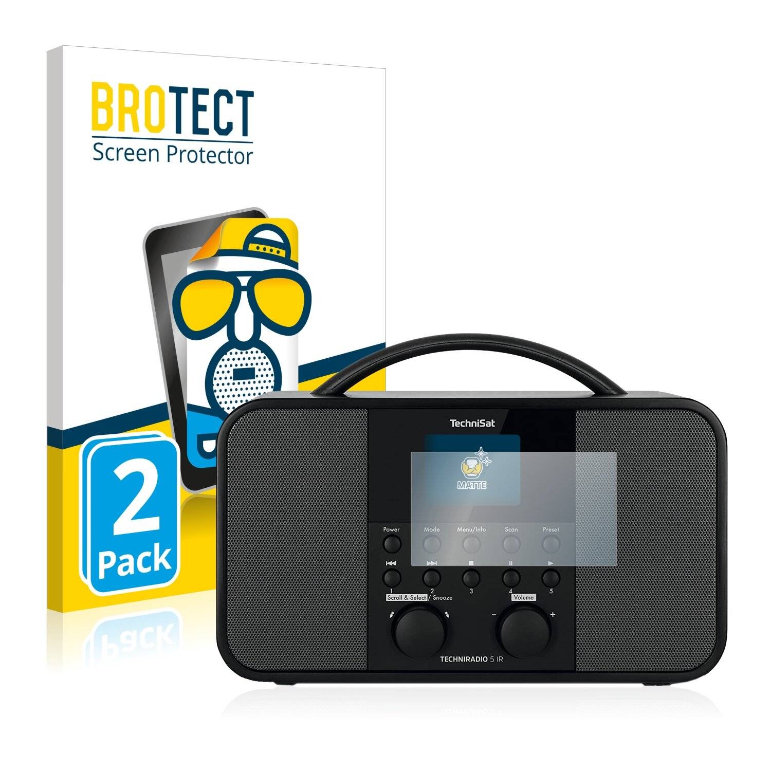 2x BROTECT Matte Displayschutzfolie für Technisat Techniradio 5 IR - Entspiegelt,