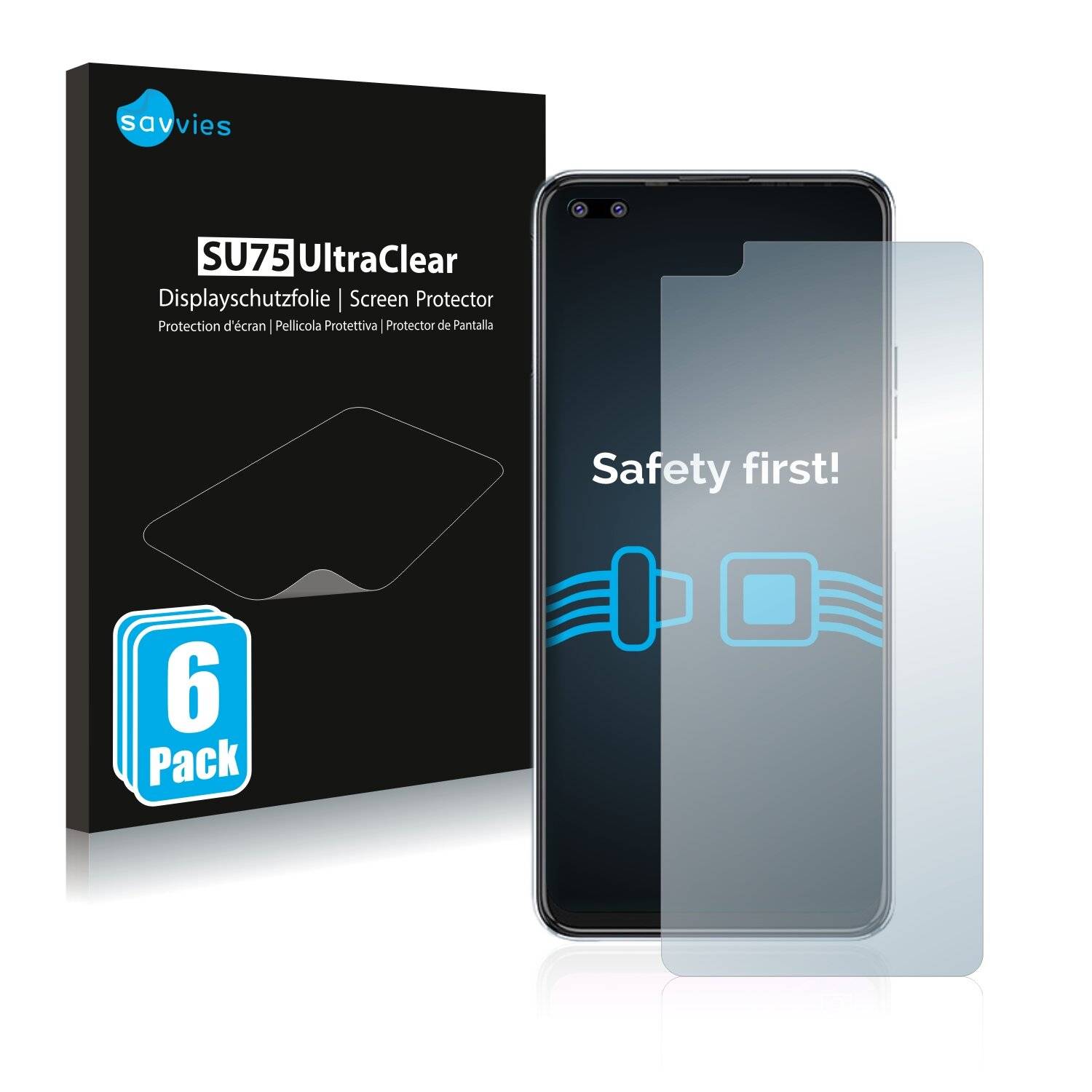6x Savvies SU75 Displayschutzfolie für Tecno Camon 16