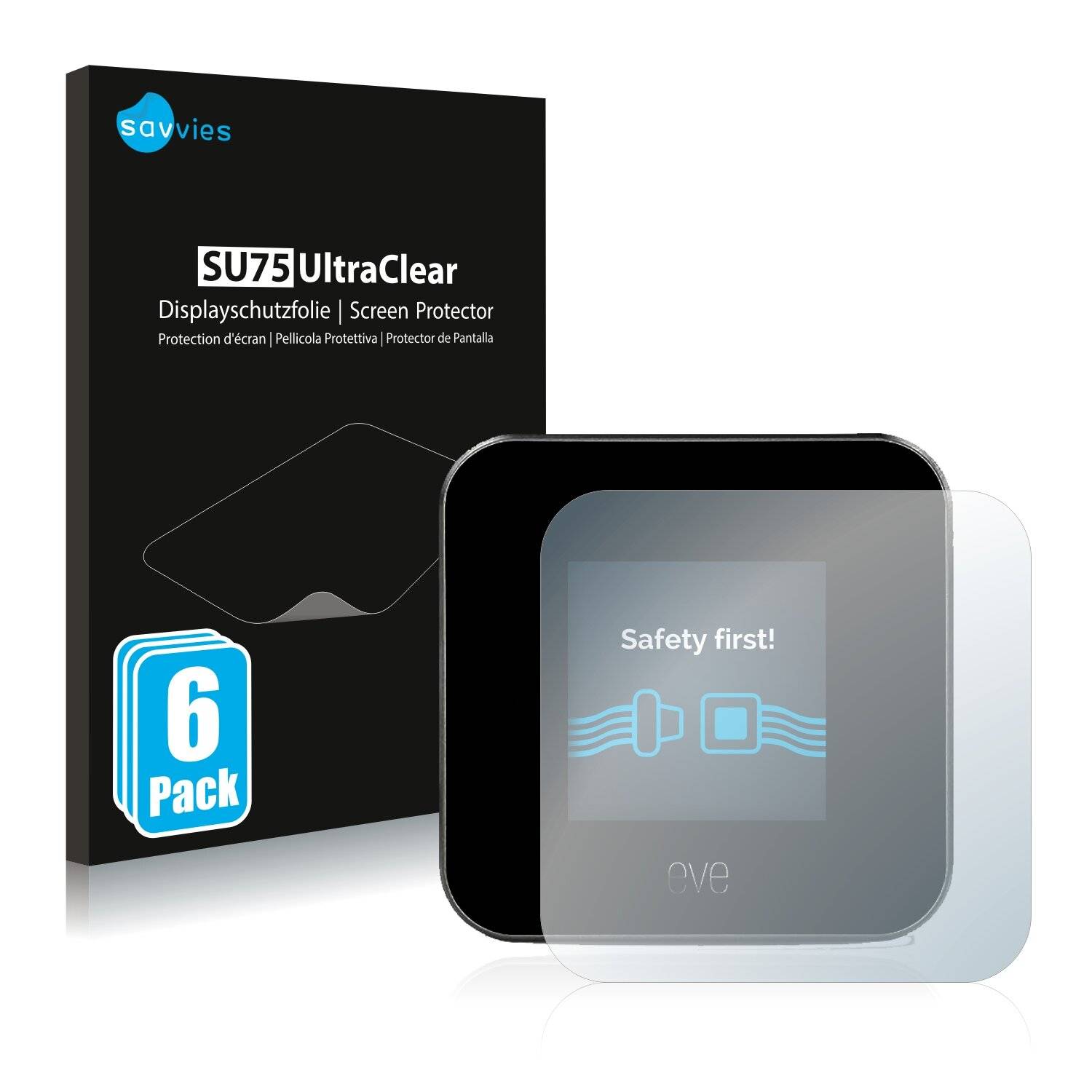 6x Savvies SU75 Displayschutzfolie für Elgato Eve