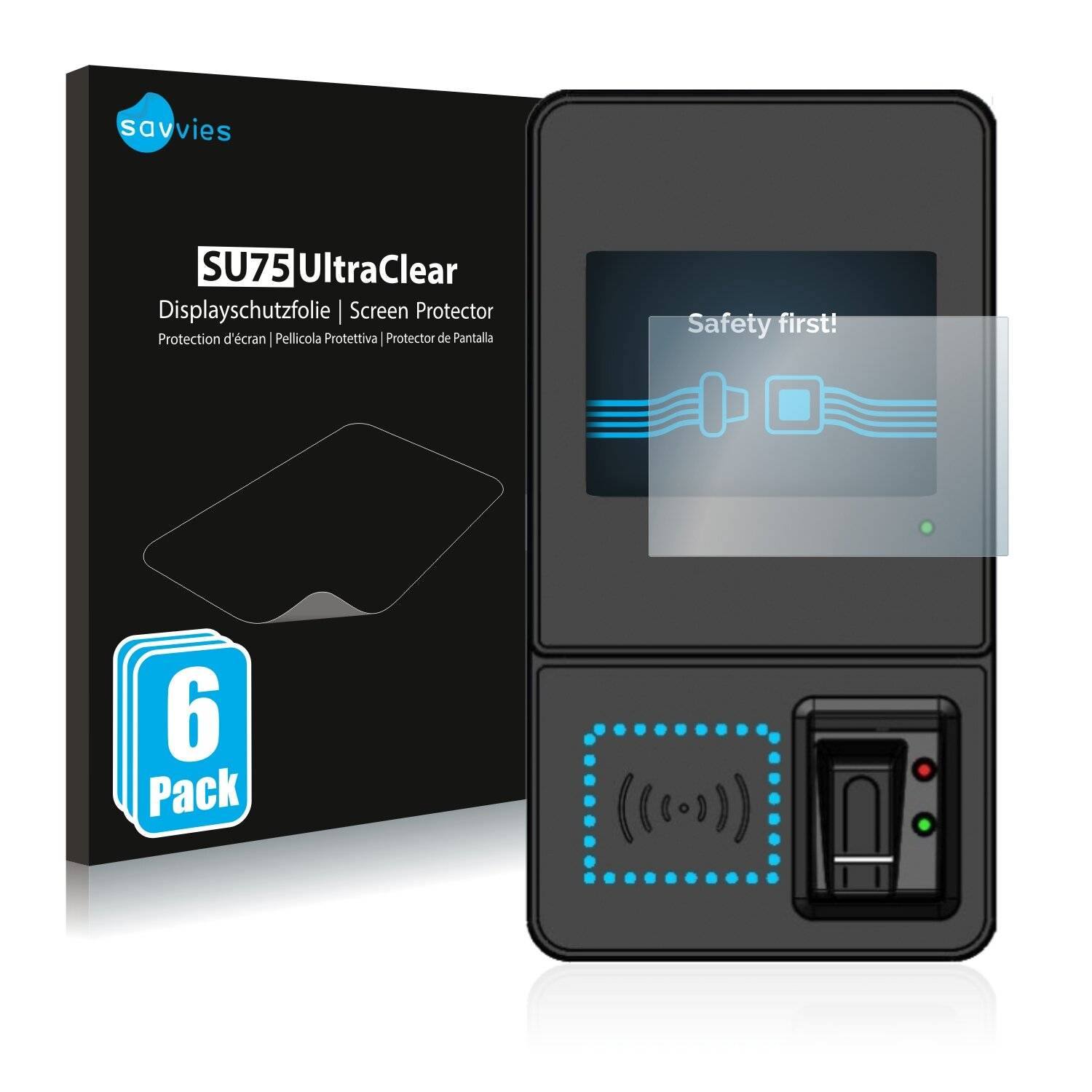 6x Savvies SU75 Displayschutzfolie für Datafox Evo 3.5