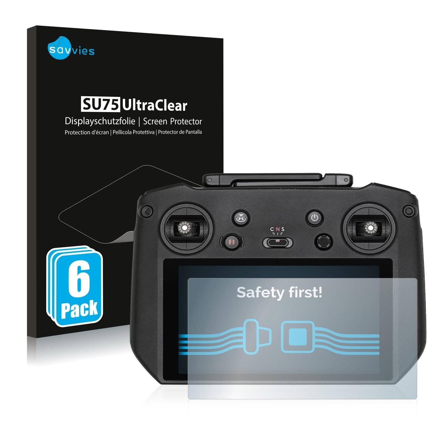6x Savvies SU75 Displayschutzfolie für DJI RC
