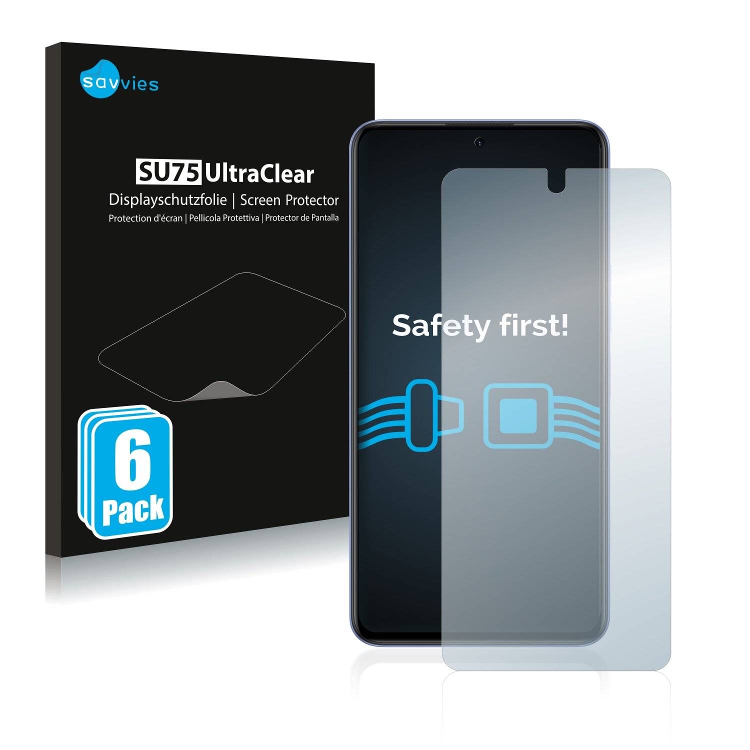 6x Savvies SU75 Displayschutzfolie für Tecno Camon