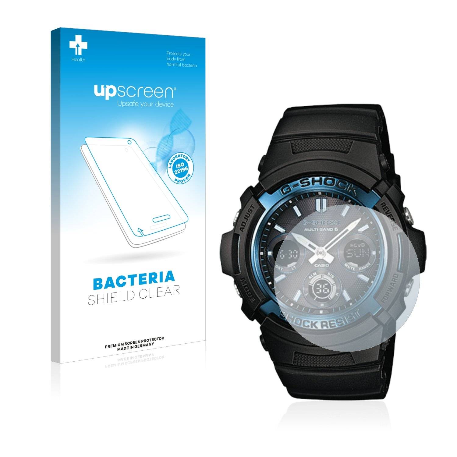 upscreen Bacteria Shield Clear Premium Antibakterielle Displayschutzfolie für Casio AWG