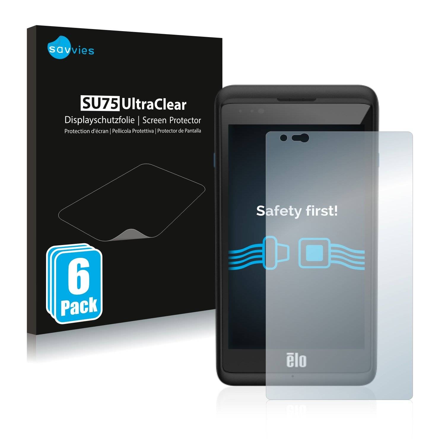6x Savvies SU75 Displayschutzfolie für Elo TouchSystems M50 Mobile