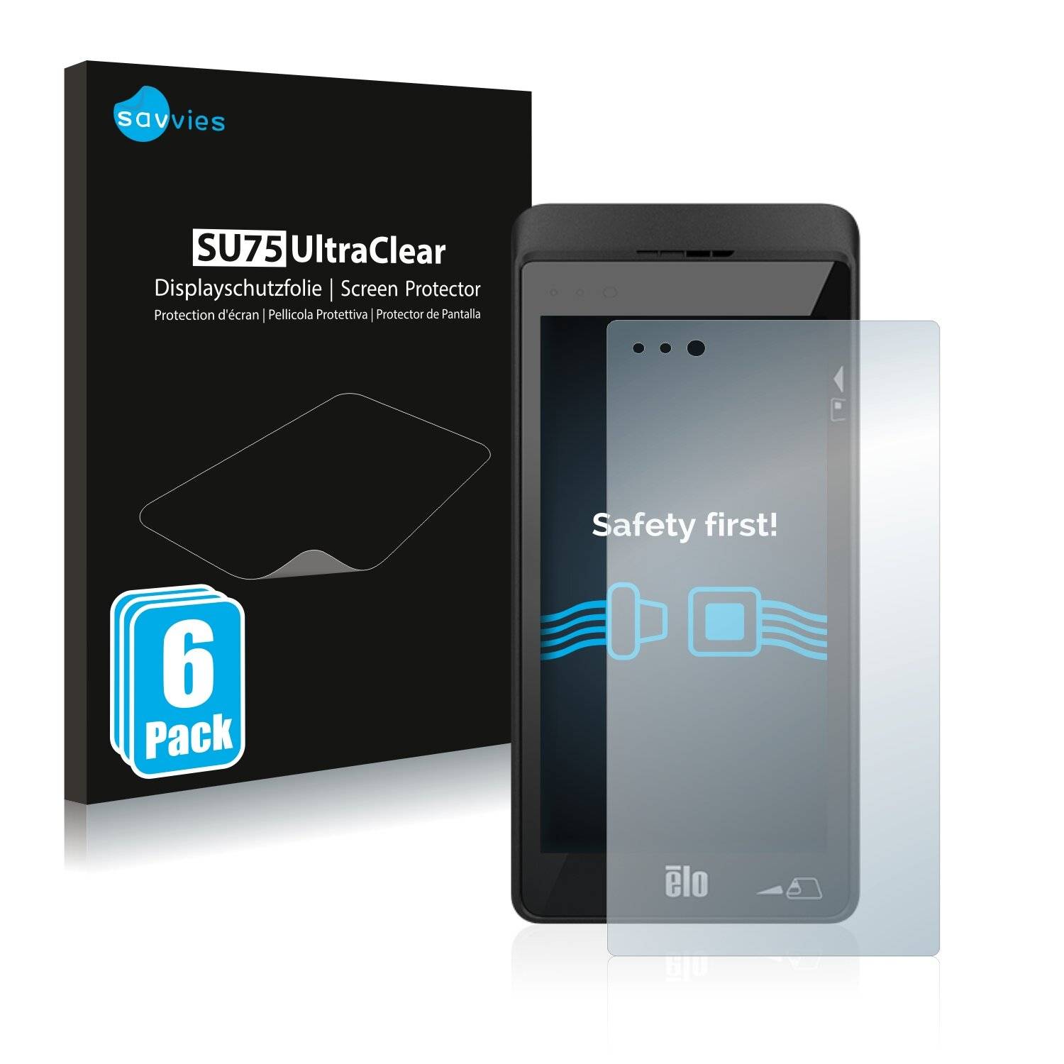 6x Savvies SU75 Displayschutzfolie für Elo TouchSystems M60 Pay Mobile