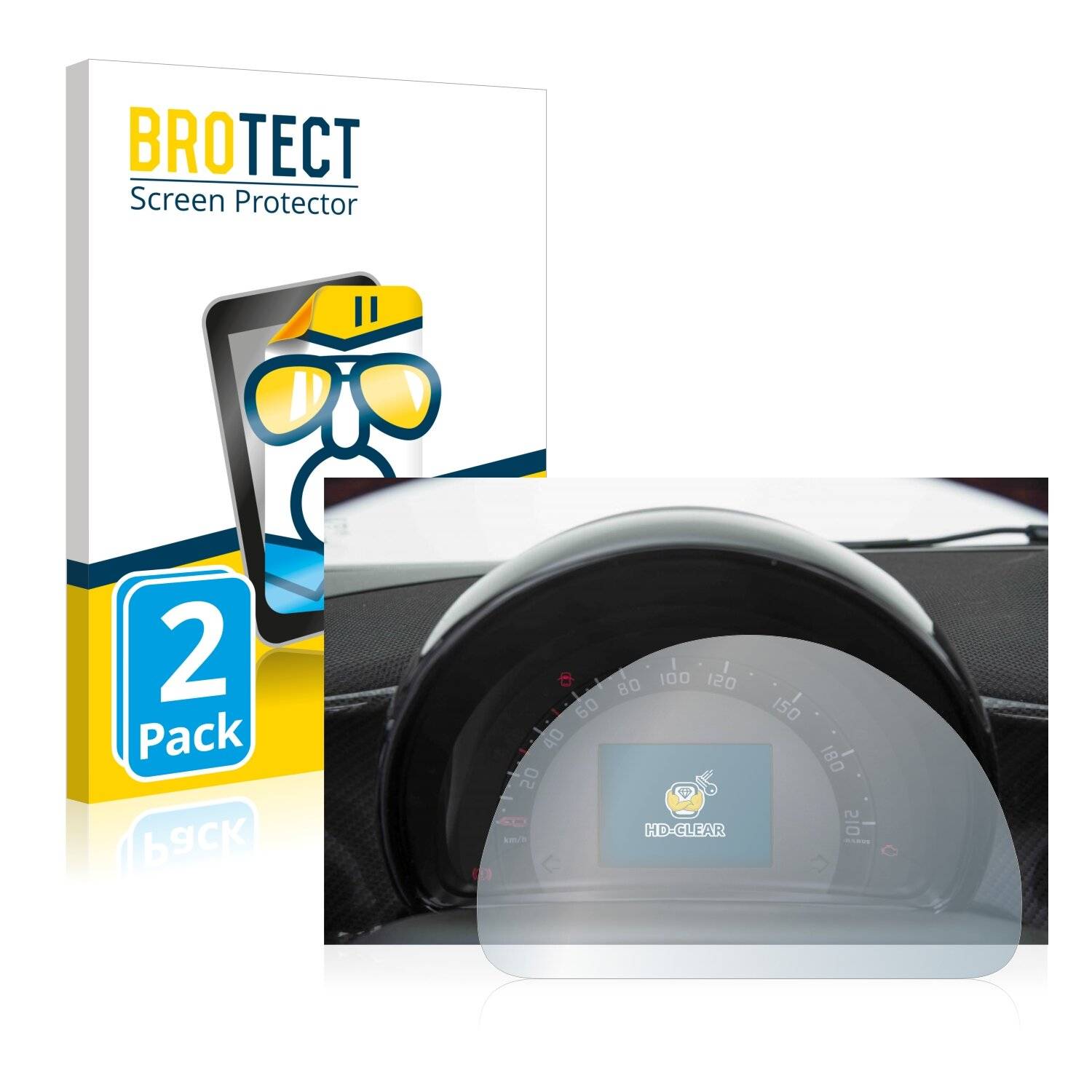 2x BROTECT HD-Clear Displayschutzfolie für Smart 453 Fortwo