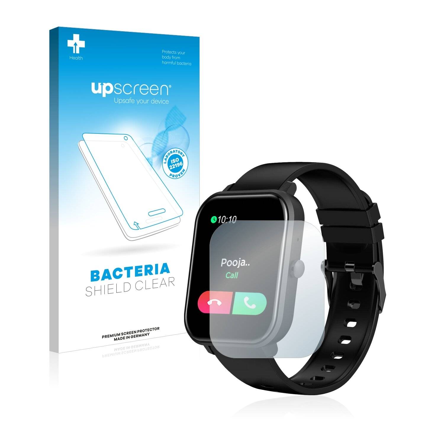 upscreen Bacteria Shield Clear Premium Antibakterielle Displayschutzfolie für pTron Force
