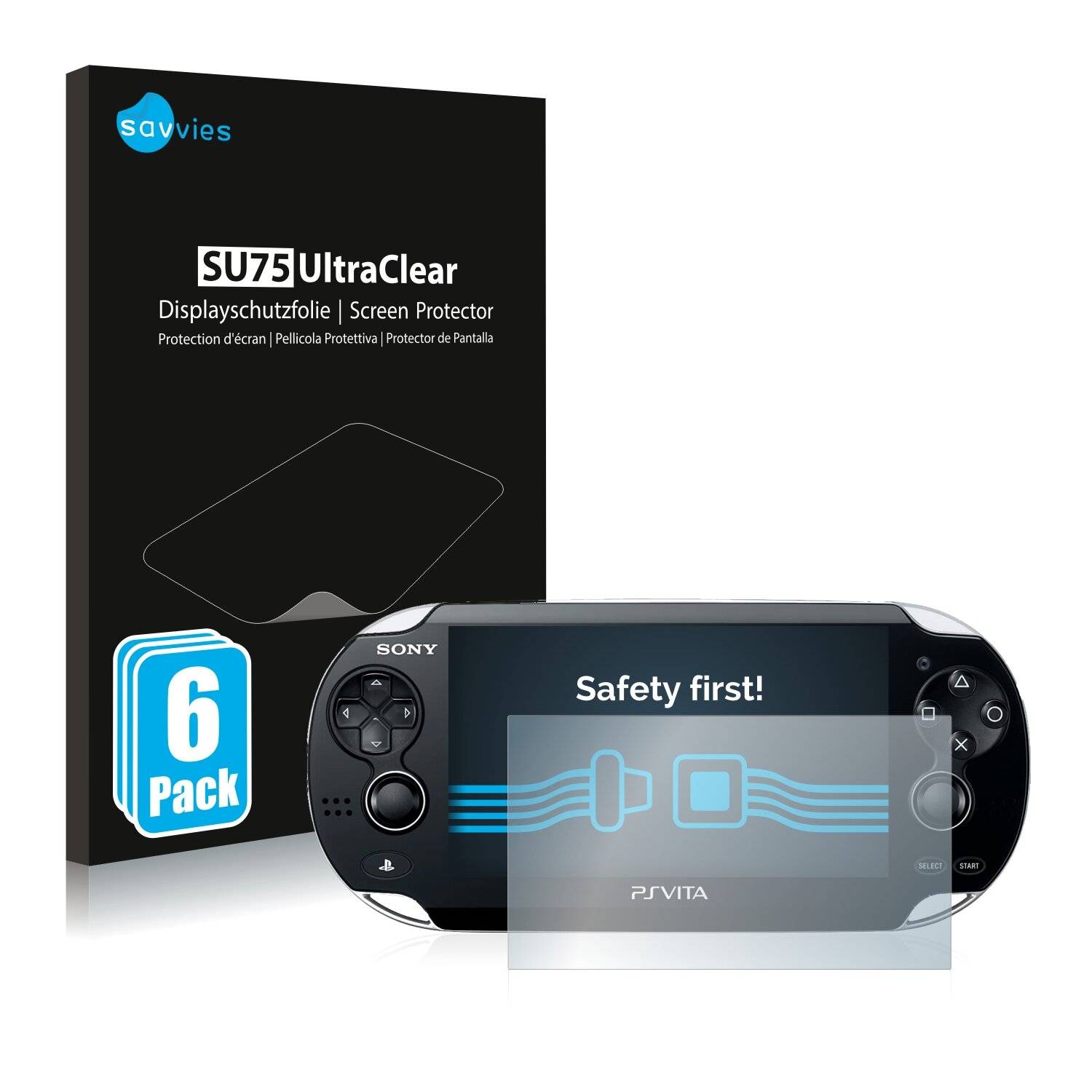 6x Savvies SU75 Displayschutzfolie für Sony Playstation PS