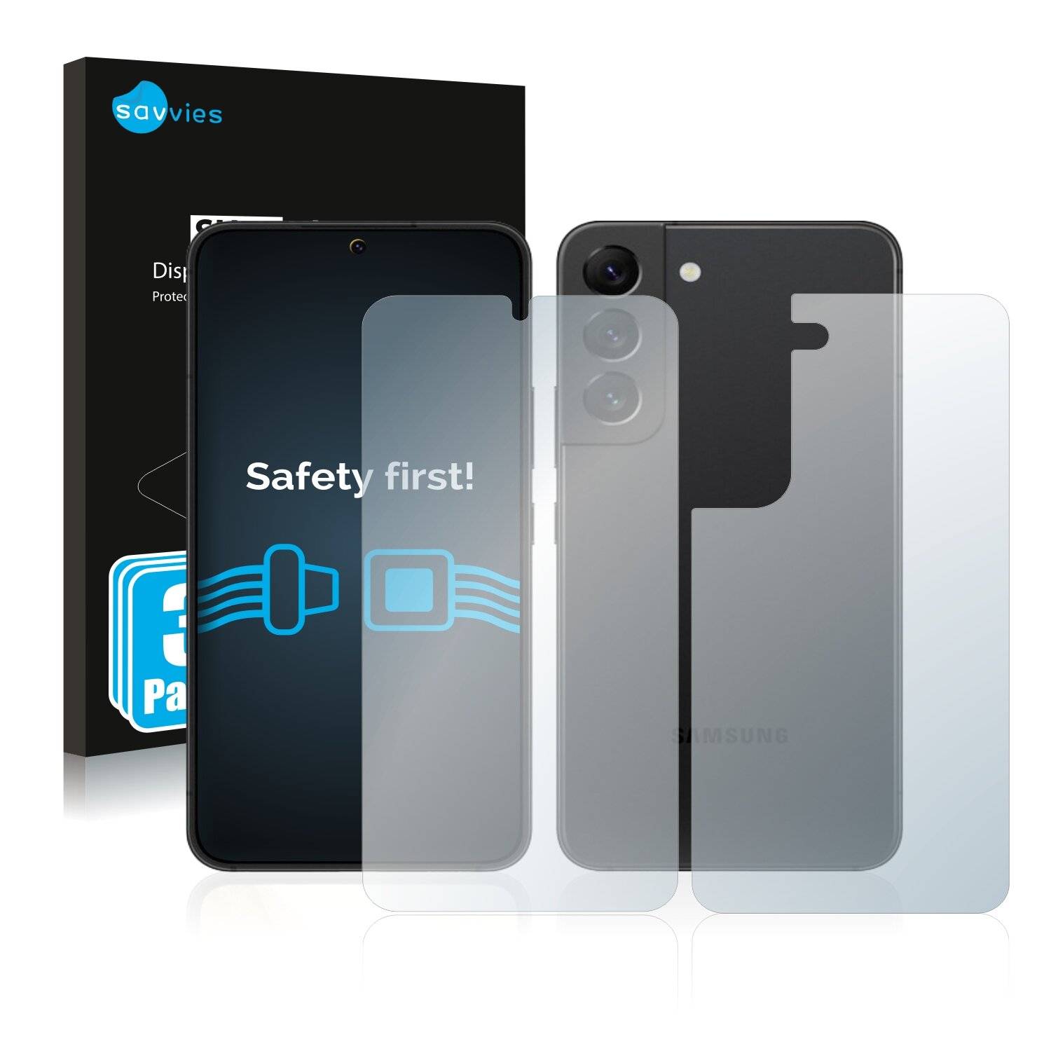 6x Savvies SU75 Displayschutzfolie für Samsung Galaxy S22 5G (Vorder +