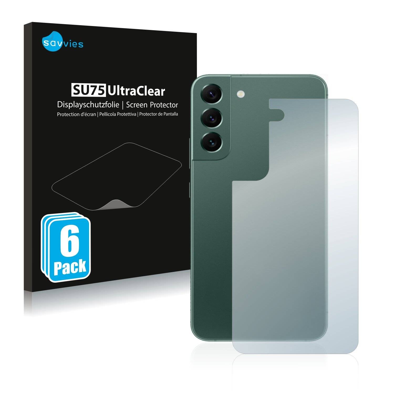 6x Savvies SU75 Displayschutzfolie für Samsung Galaxy S22 Plus 5G