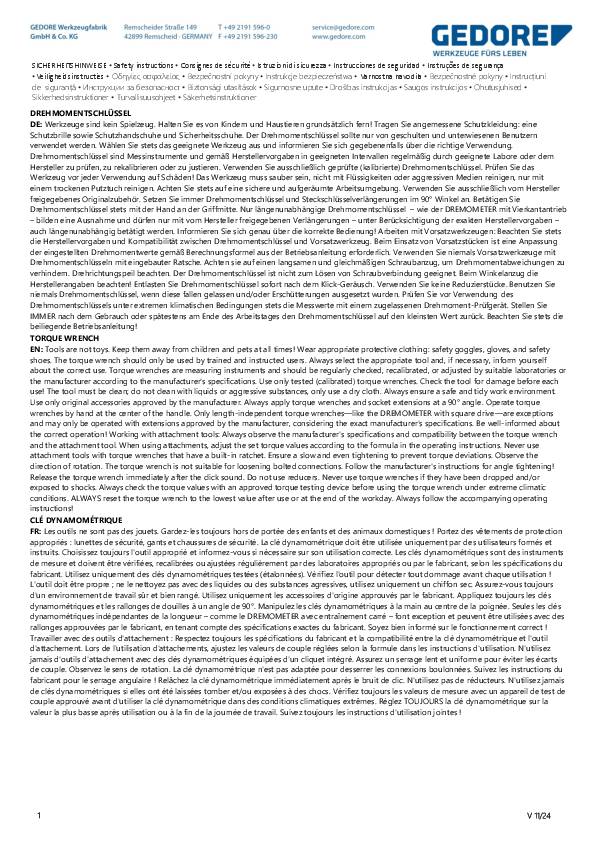 Gedore CRS 100-0135 FH Reinraum-Drehmomentschrauber 1/4" 14-135cNm