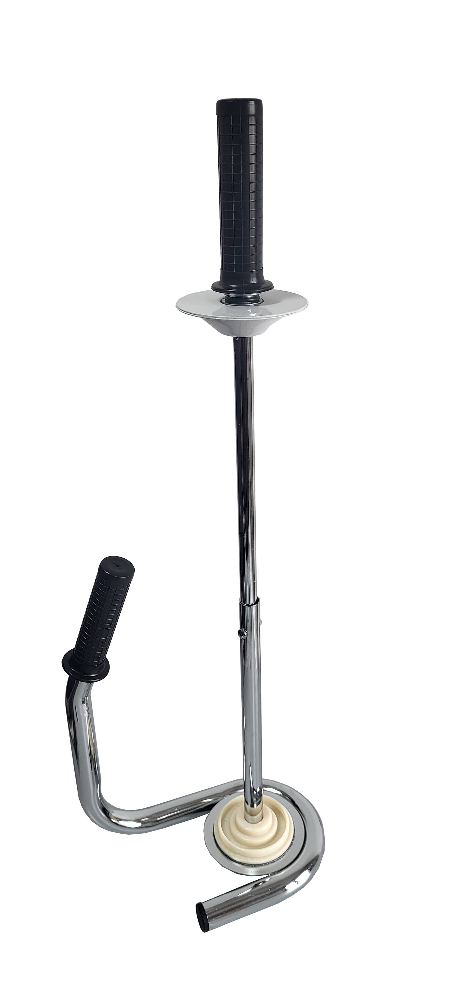 Berger & Schröter | Strechtfolienabroller Strechtabroller verchromt Stahl 400-550mm Rollenhöhe einstellbar, 30-70mm Kerndurchmesser, Abwickler Abrol