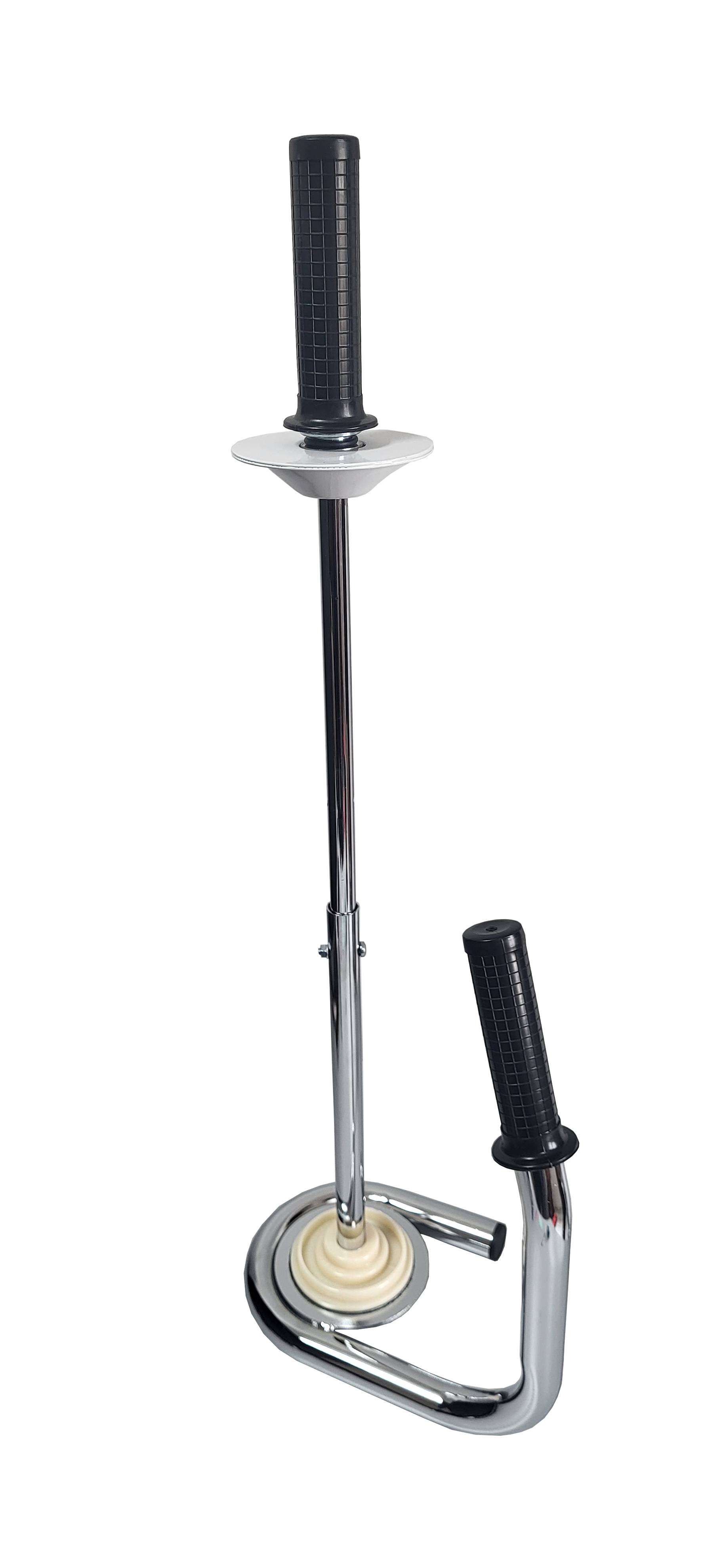 Berger & Schröter | Strechtfolienabroller Strechtabroller verchromt Stahl 400-550mm Rollenhöhe einstellbar, 30-70mm Kerndurchmesser, Abwickler Abrol